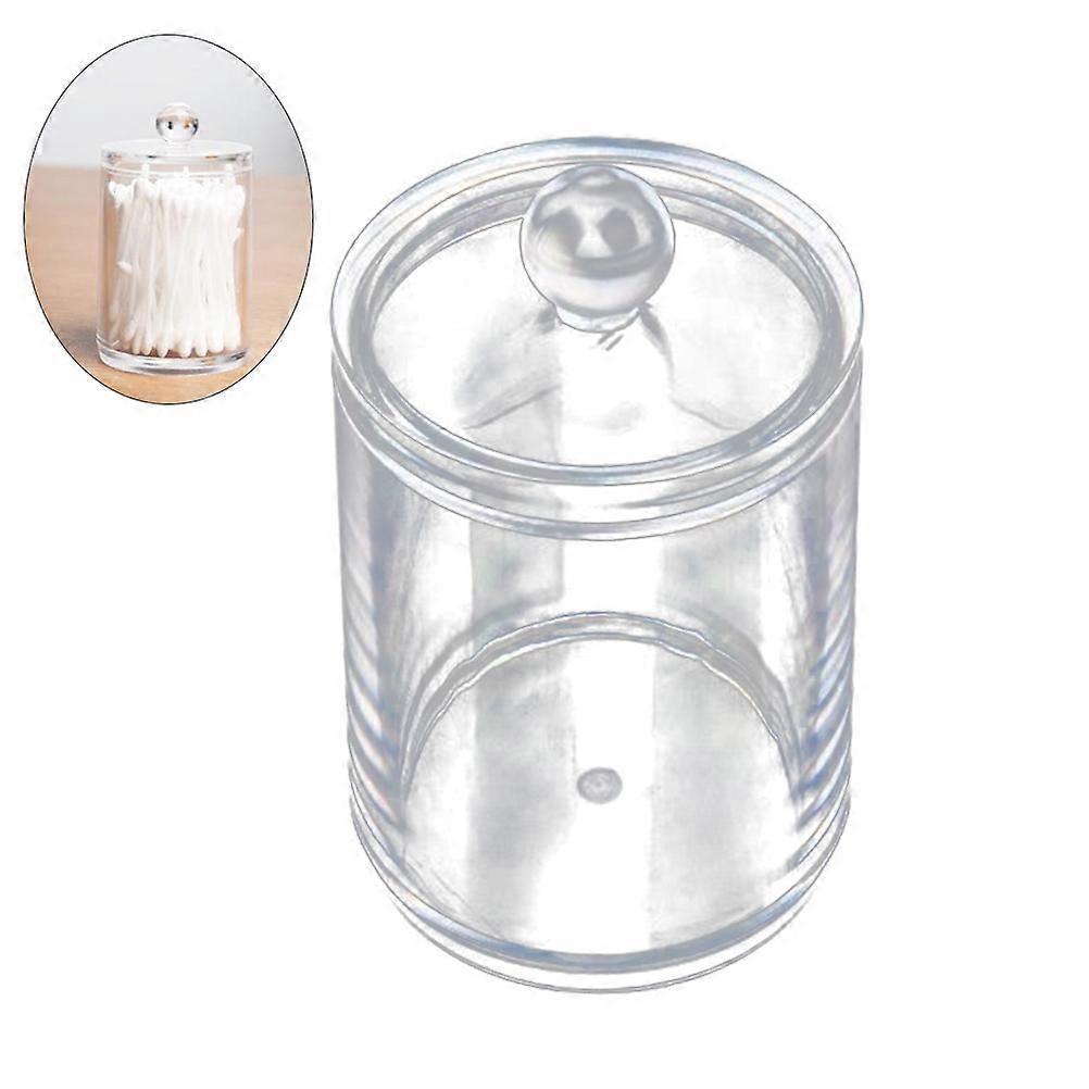 Cotton Pads Storages Acrylic Round Container Swab Jar Dustproof Storage For Bedroom 1Pack