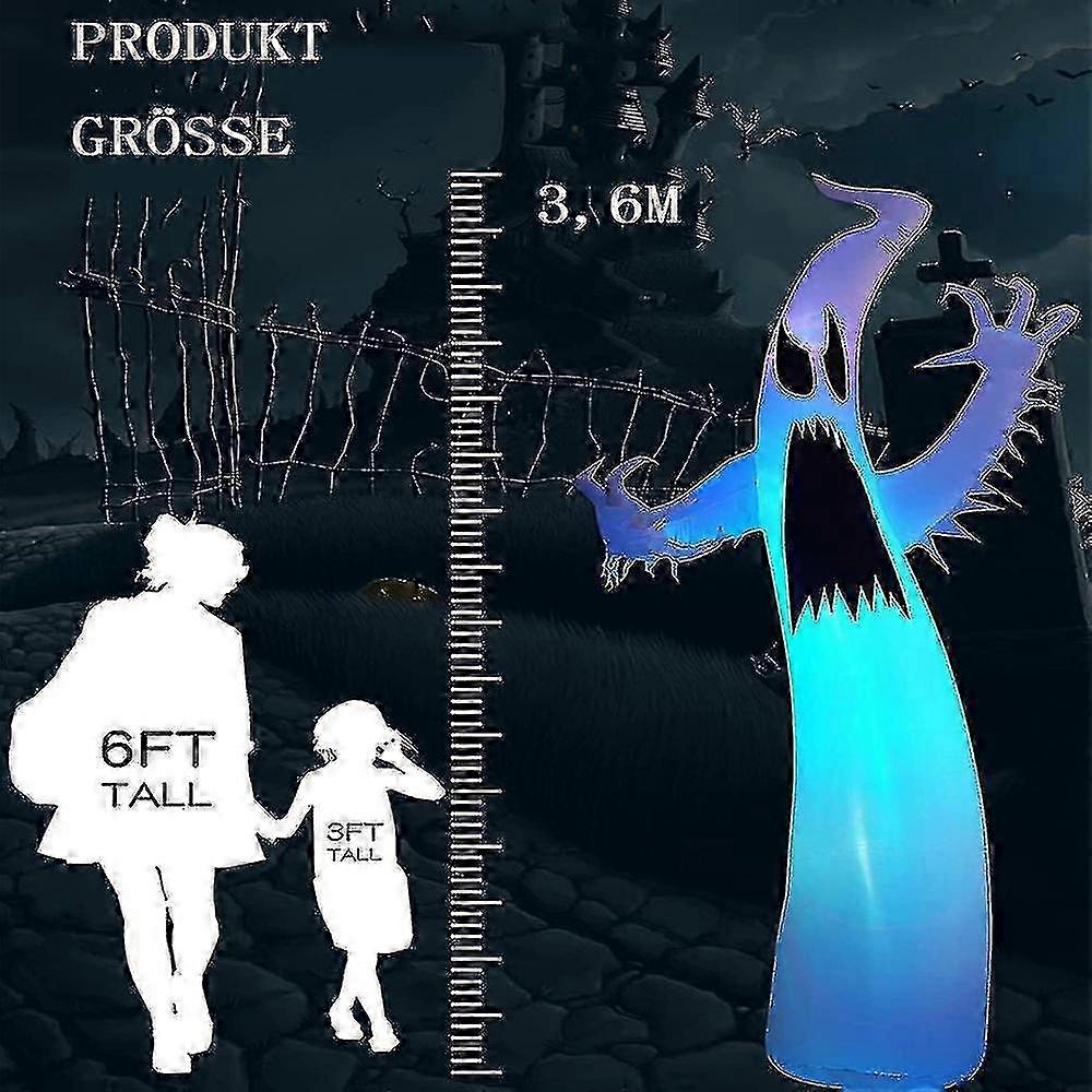 Outdoor Inflatable Ghost Decoration with LED Lights for Halloween