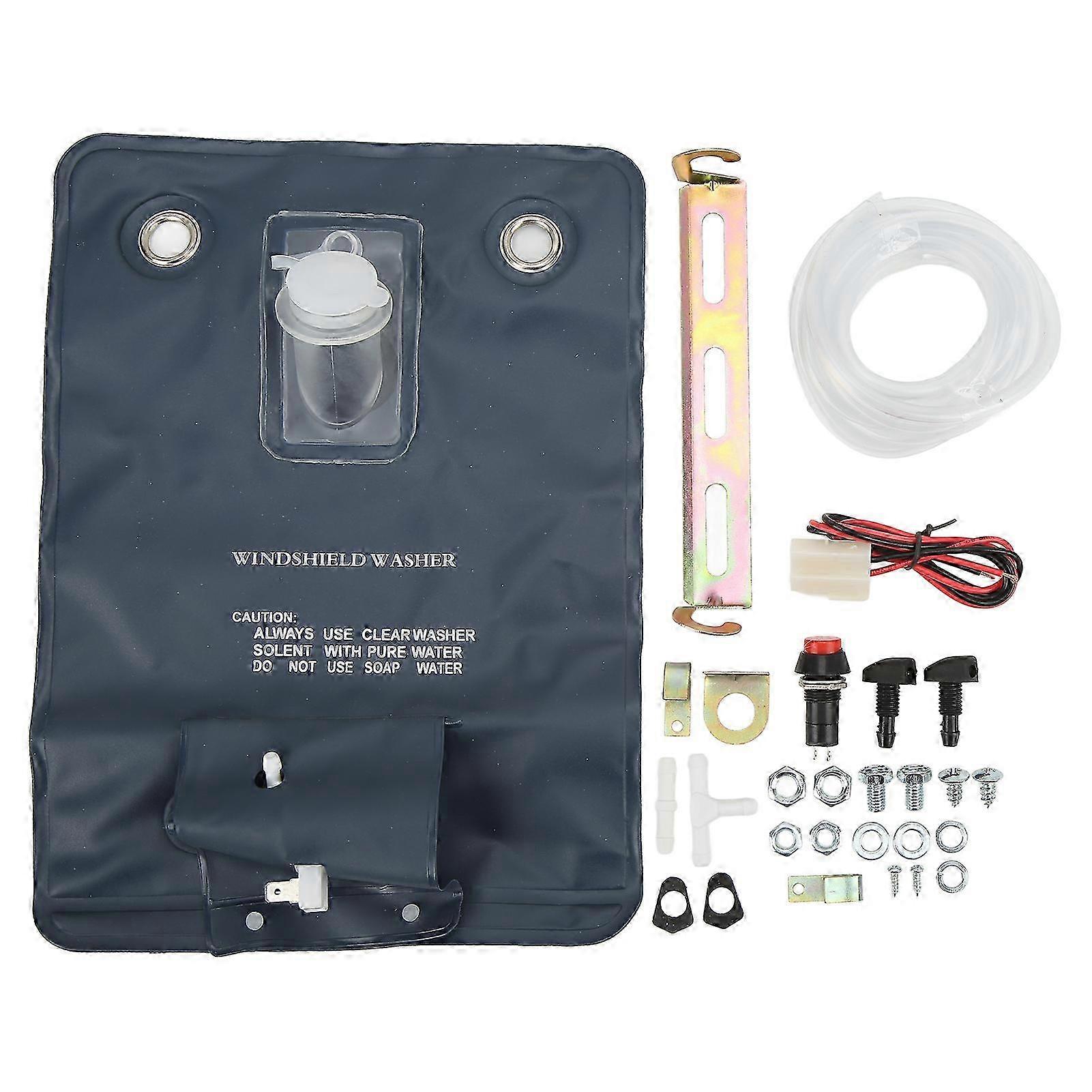 Easy Replaceable Windshield Washer Kit with Pump for 12V Vehicles - Practical Cleaning Tools