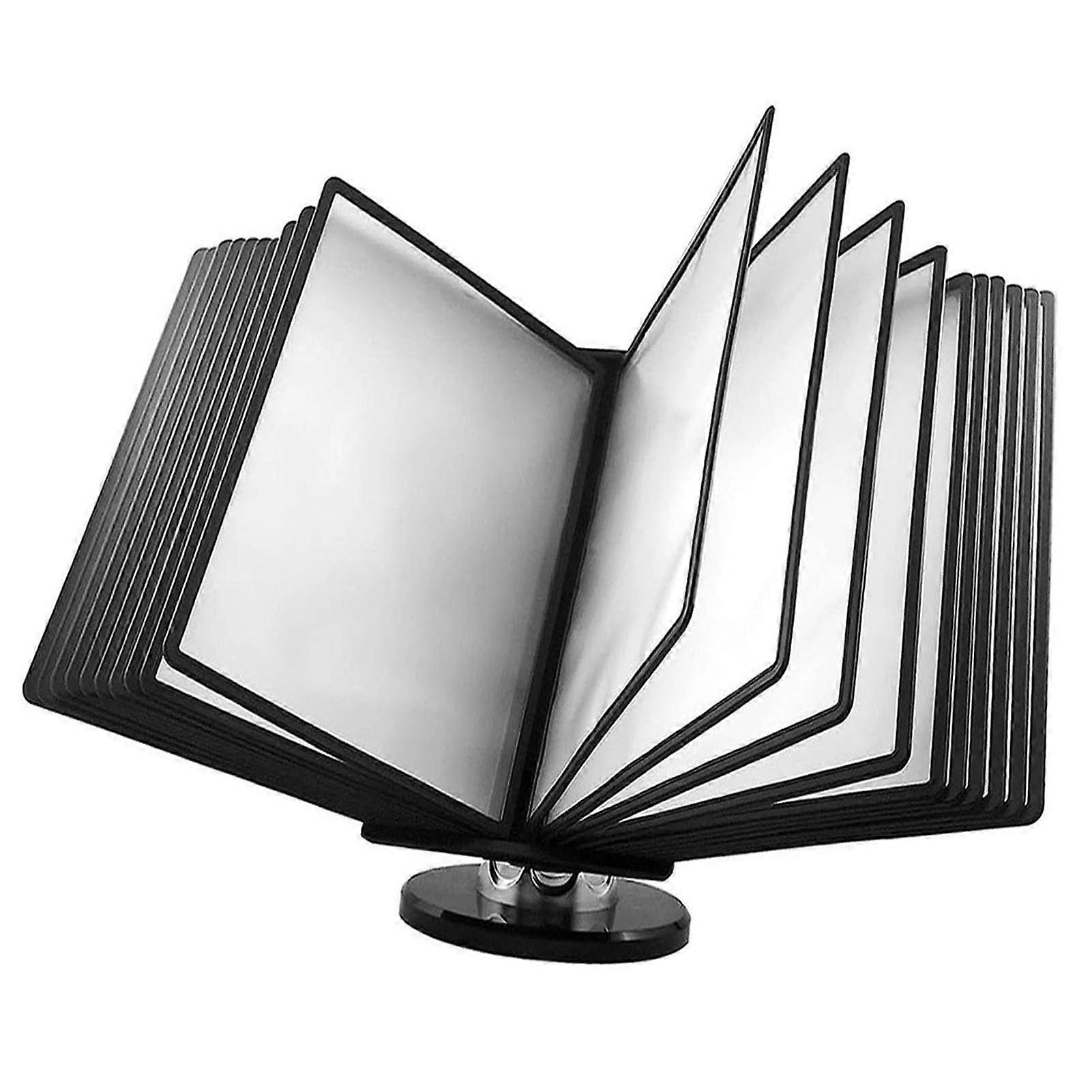 Wallmounted Organizer with 20 Display Pockets, Adjustable Desk Flip File Holder for A4