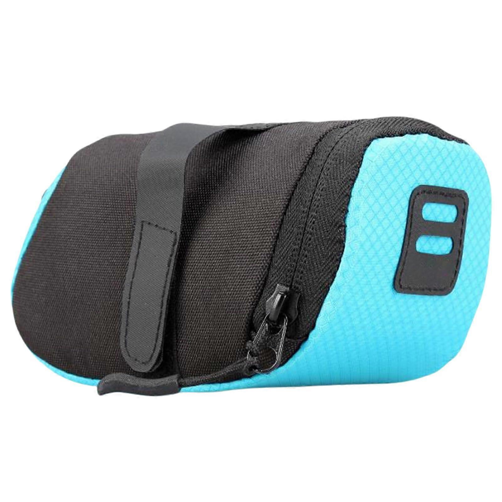 Bicycle Saddle Bag Hard Shell for Rear Carrier Mount Tube Bag Blue