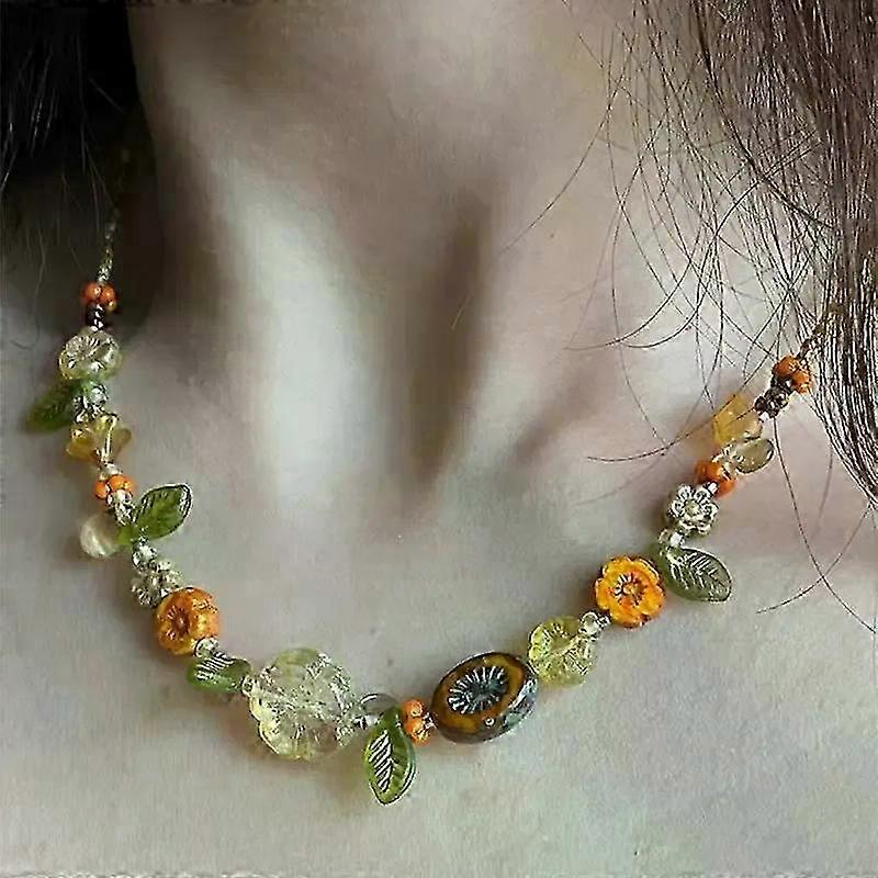 Acrylic Flower Bead Necklace