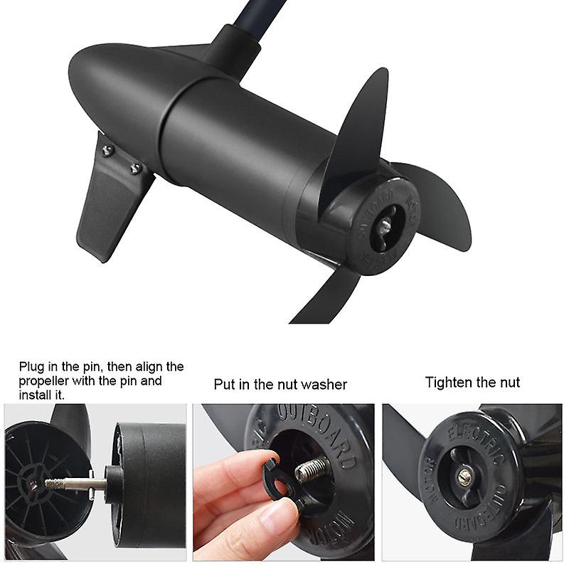 Hélice 3 Pales Pour Moteur Hors-Bord Électrique 28-46 Lb - Compatible 12V/24V, Plastique
