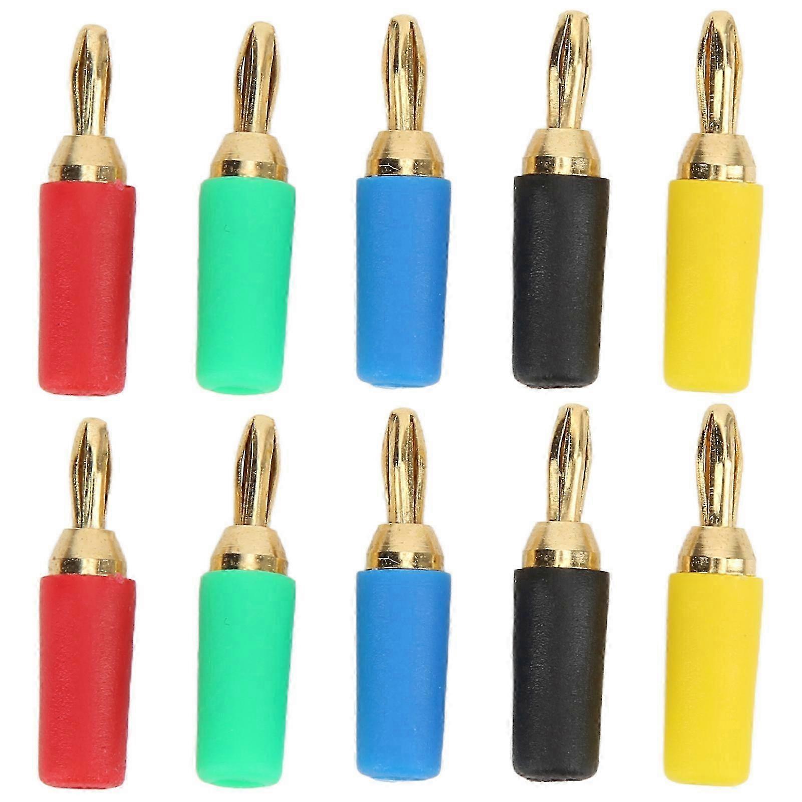 2set 2.5mm/0.1in 4 Leaf Type 5 Color Screwed Welded Fixing Brass Gold Plated Electrical Connector