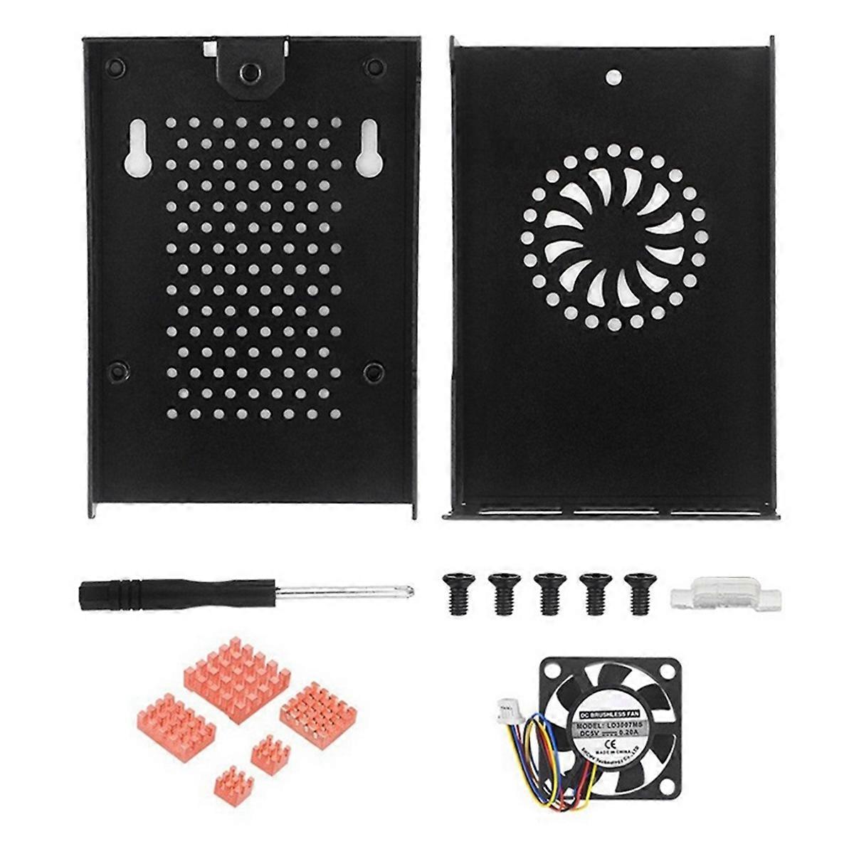 Metal Case for 5 Aluminum Alloy Shell Compatible for Active Cooler with Cooling Fan Heatsink for RP