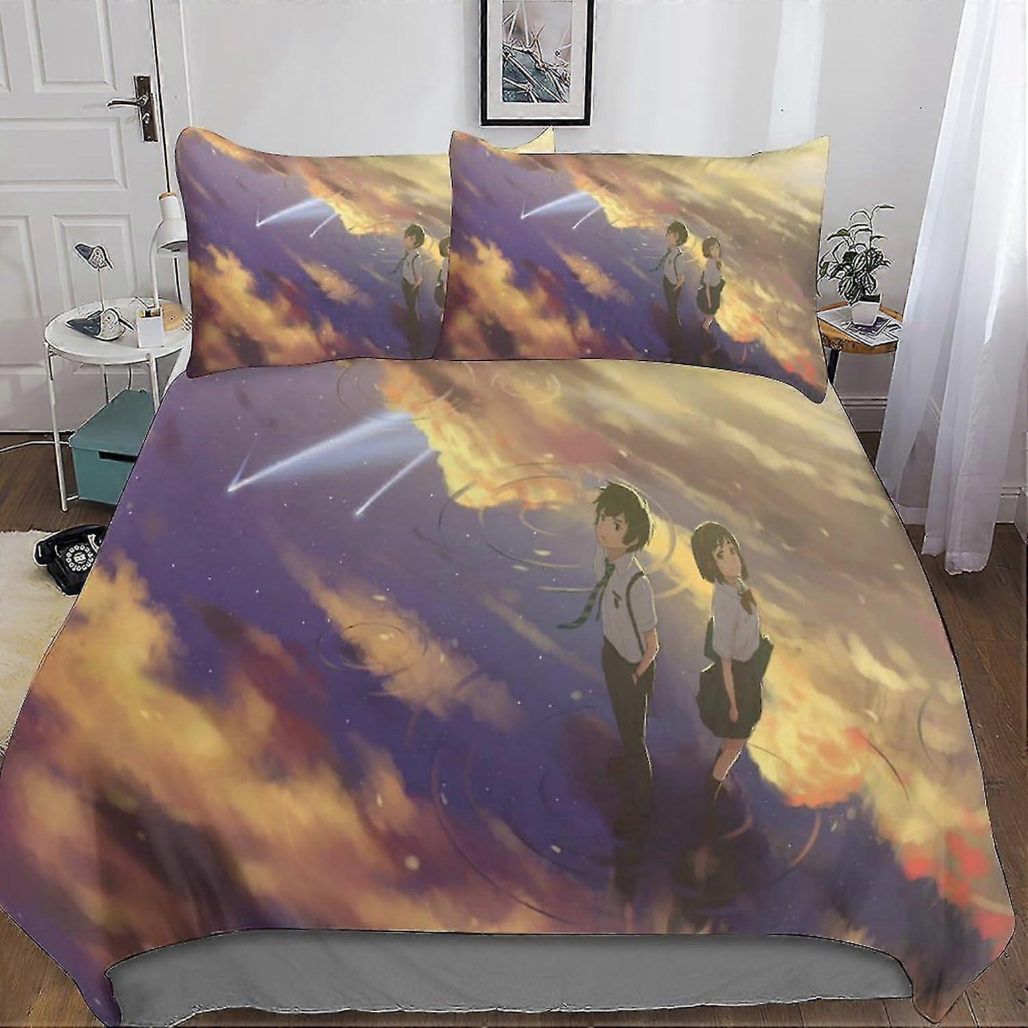 Conjunto de Cama com Capa de Edredom 3D para Meninos e Meninas, Colcha de Microfibra Ultra Macia com Fecho de Zíper, Conjunto de 3 Peças