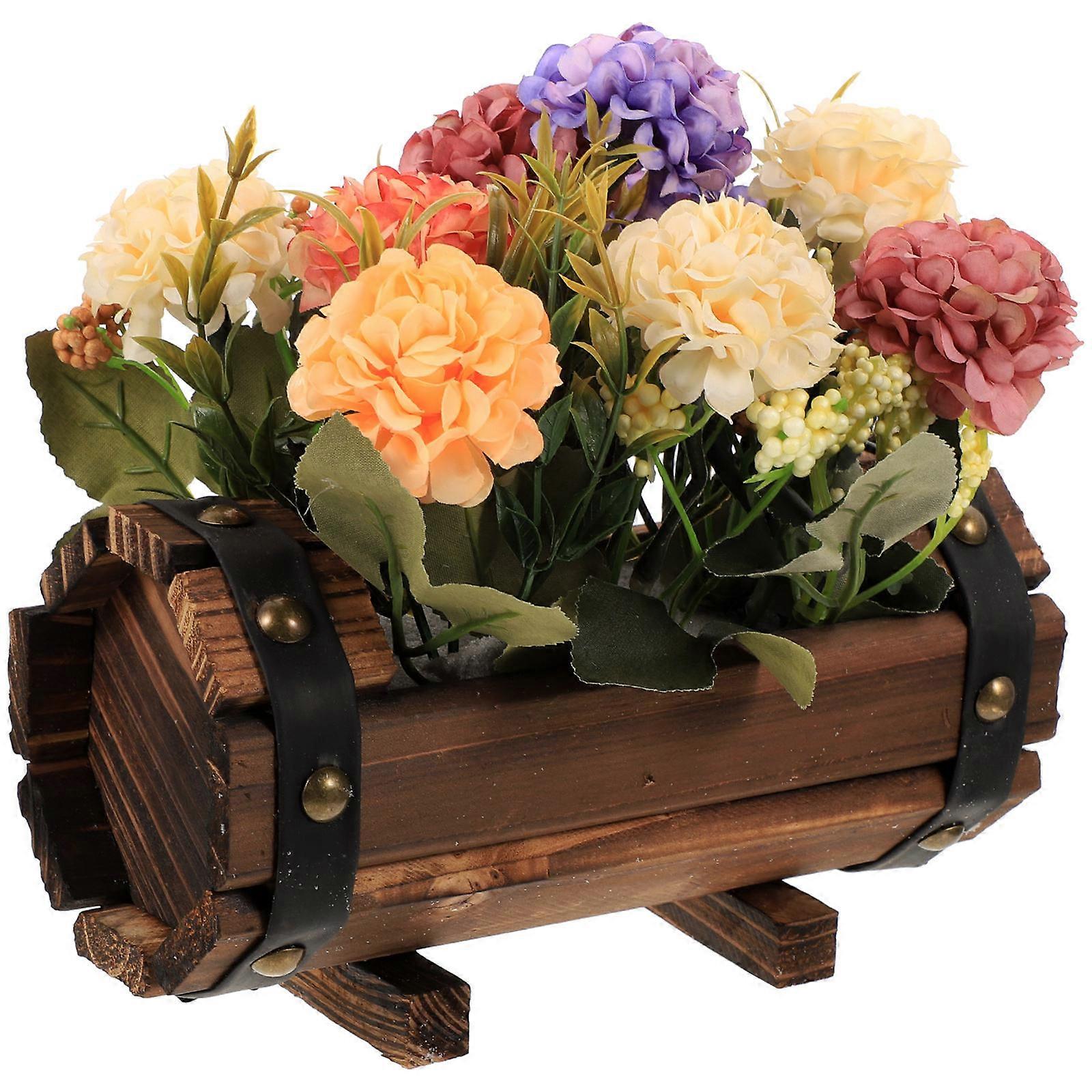Small Artificial Flowers Pots for Outdoor Wedding Homeowners Event Planners Half Bucket Shape 1Pack
