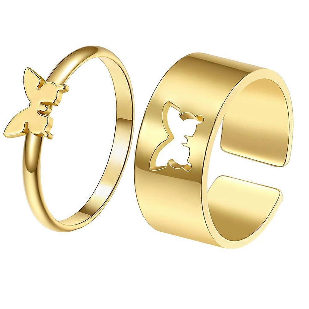 Trendy Copper and 14k Gold Finger Ring for Women with Adjustable Size Golden Color Fits Various Occasions