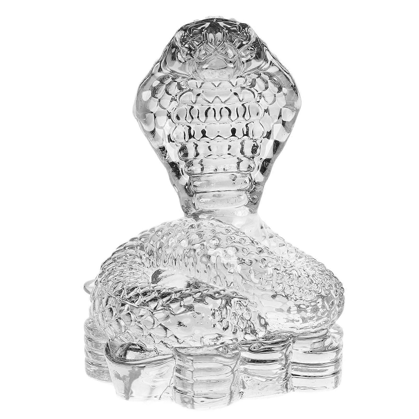 Unique Home Decor Crystal Snake Figurine Desk Ornaments Study Room White Crystal Sculpture Shape 1Set