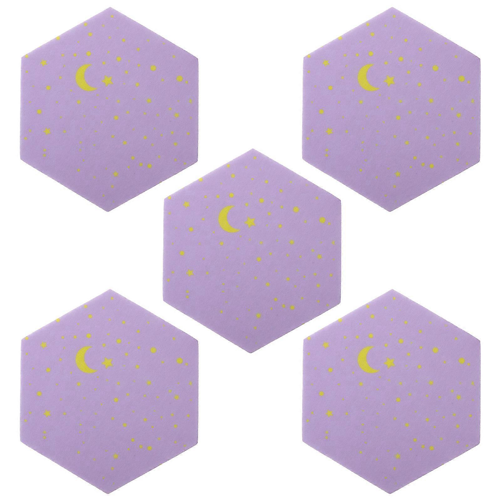 Hexagon Felt Mats Message Boards Soundproofing Wall Decoration Office 5Set