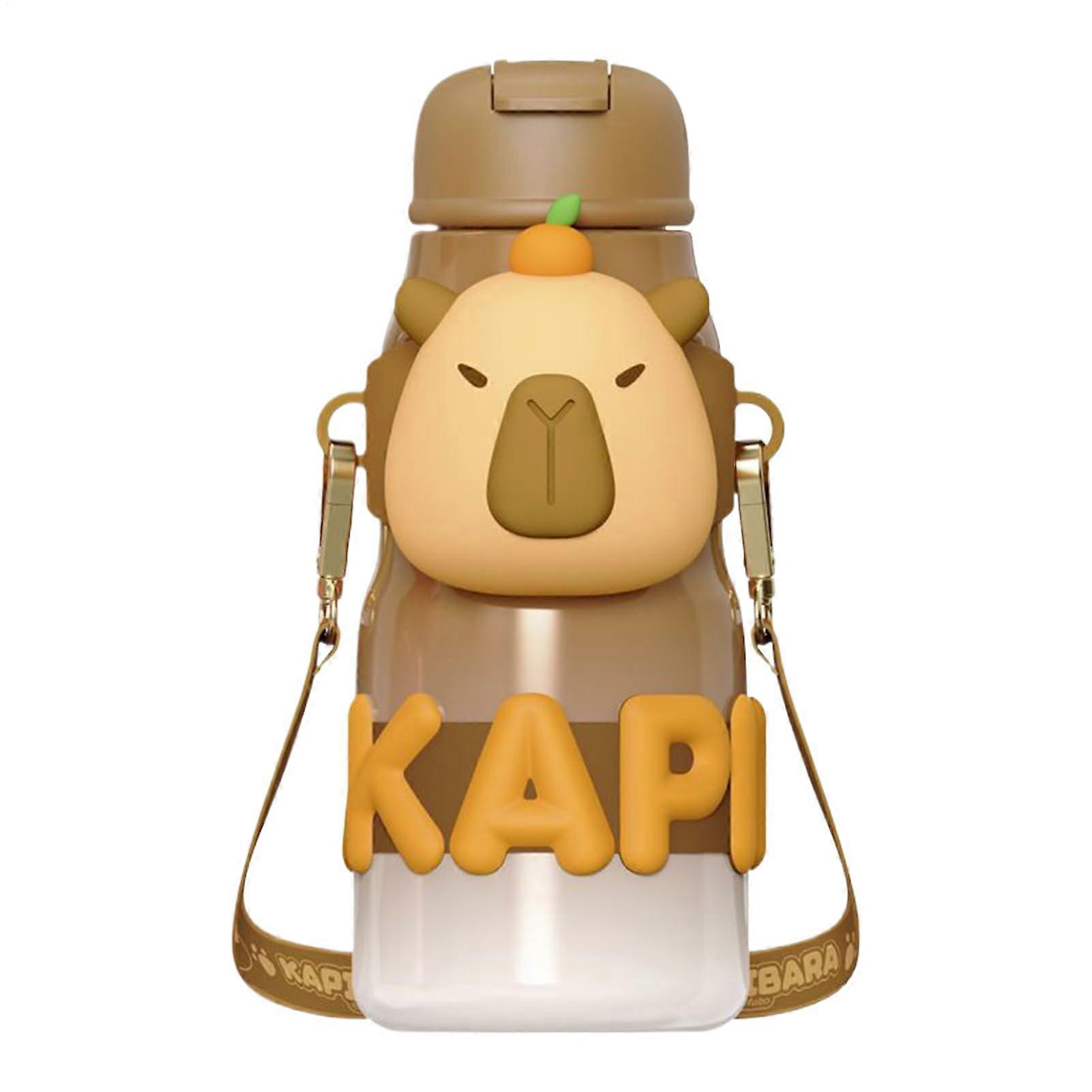 زجاجة مياه معزولة Capybara سعة كبيرة من الفولاذ المقاوم للصدأ كوب سفر حراري لركوب الدراجات والجري