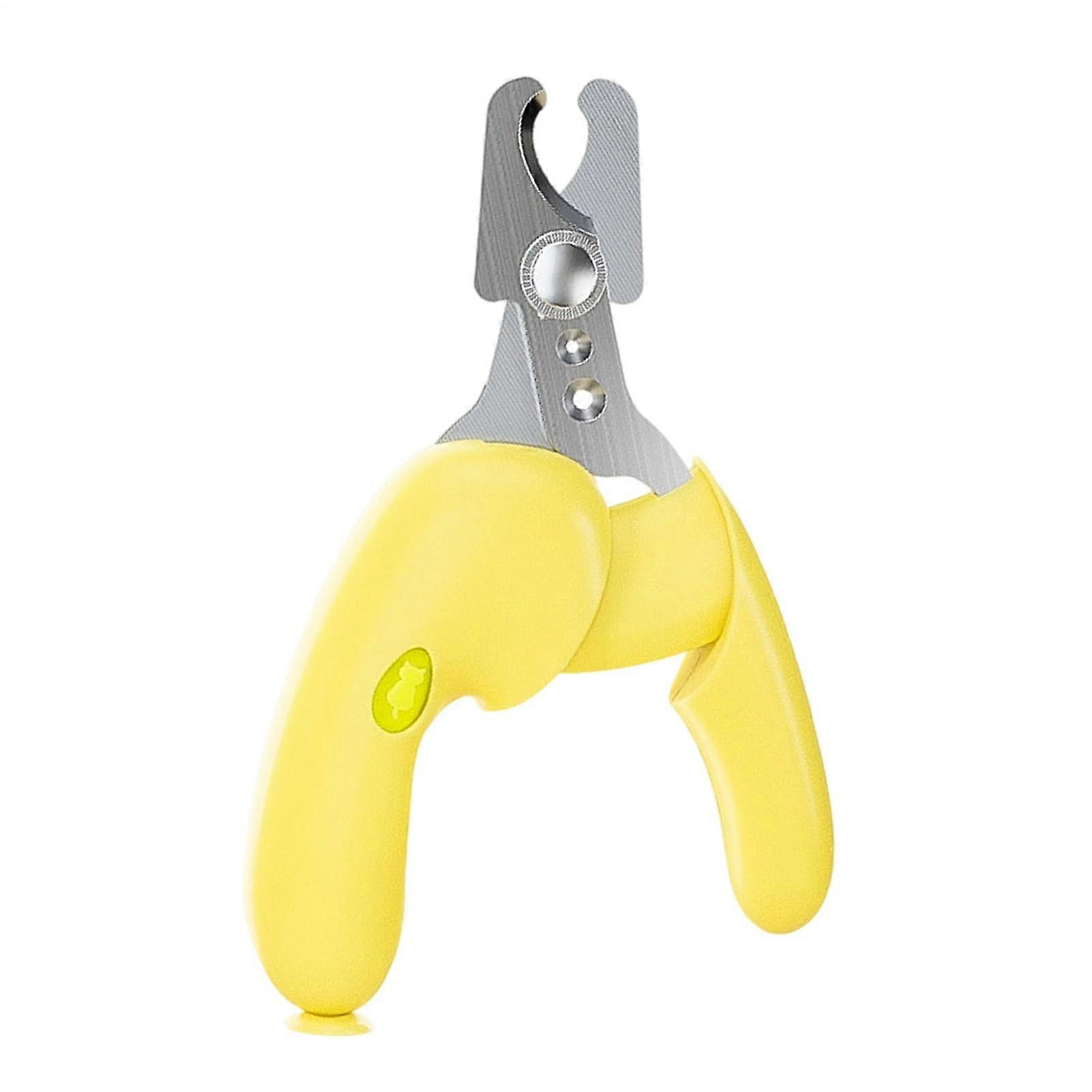Cat Claw Clipper - Ergonomic Claw Trimmer for Puppies and Pets, Paw Care Scissors in Yellow