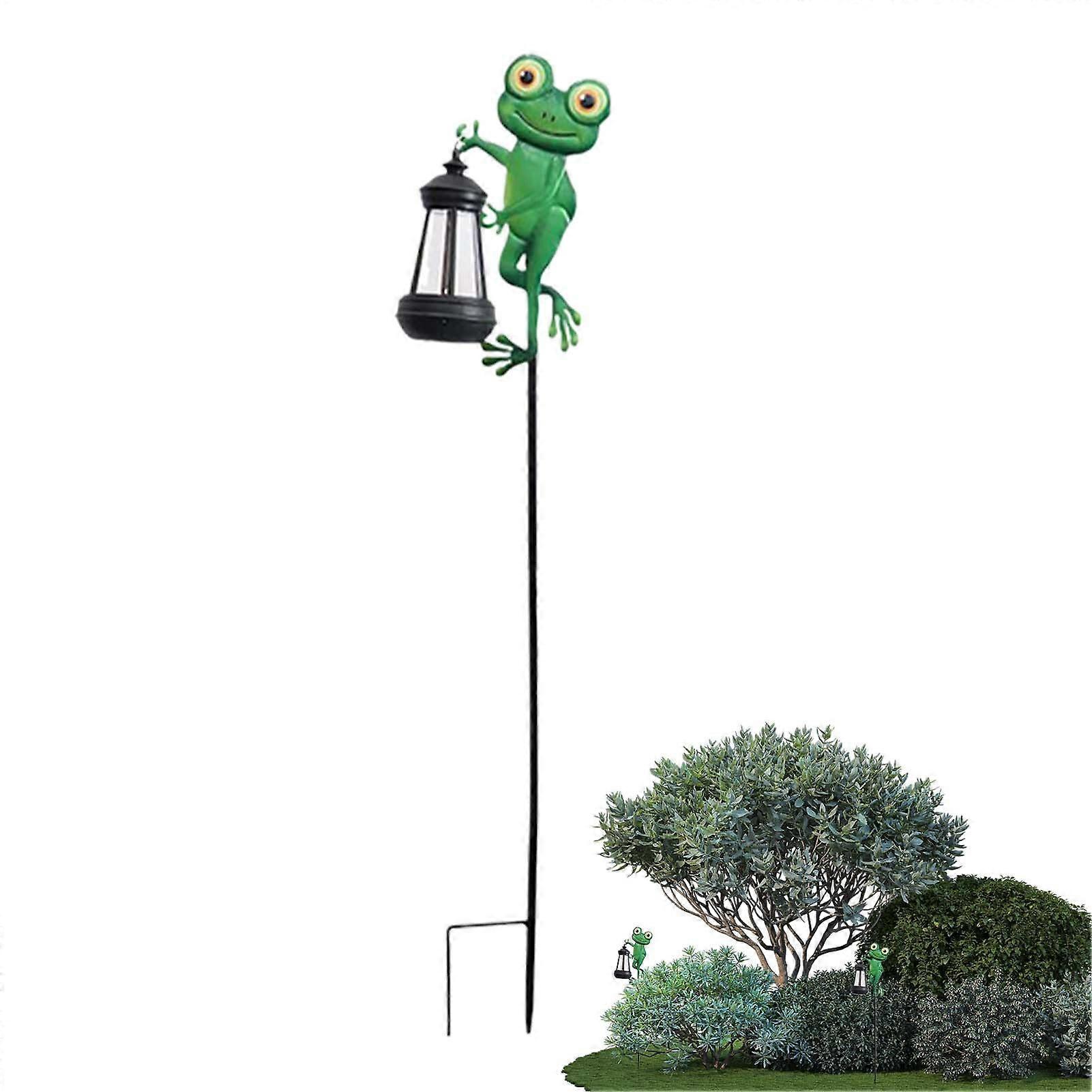 Solar Garden Plug, Waterproof Solar Pathway Light in Frog Shape