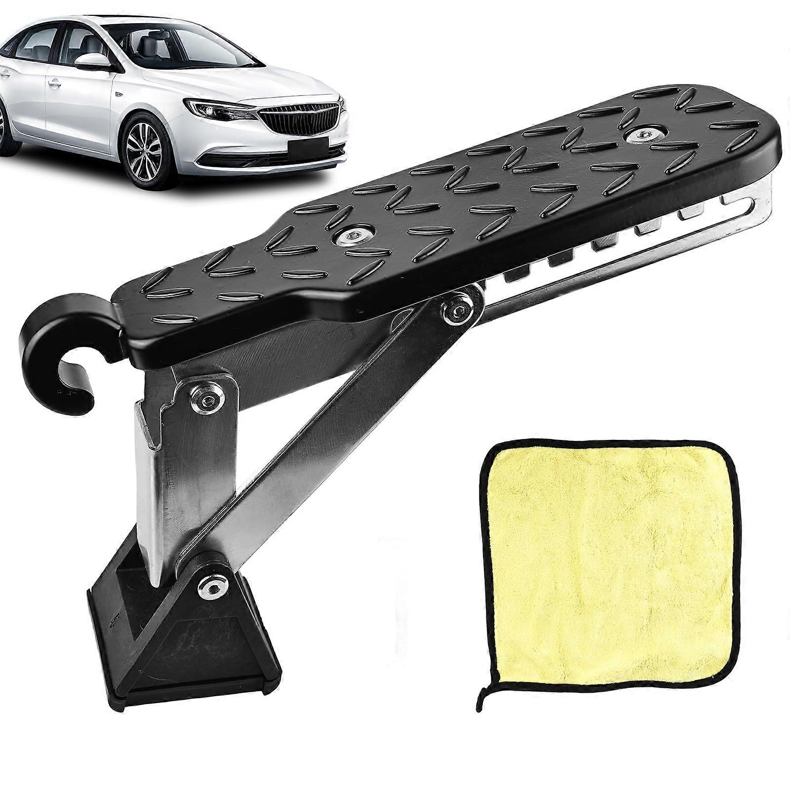 Car Pedal Door Step with U Hook, Foldable Car Door Step for Easy Roof Access, Compatible with SUVs and Trucks