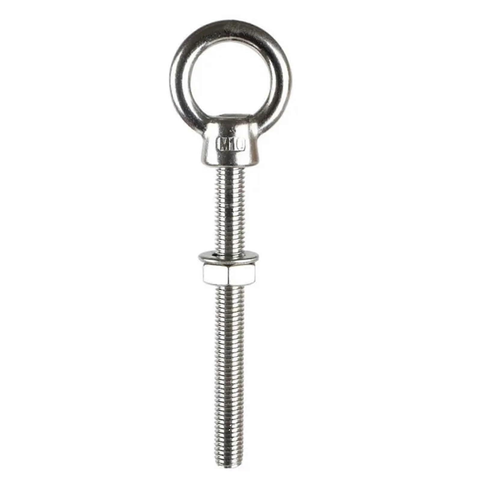 Eye screws Long shoulder lifting eye with nut ring loop hole 316 stainless steel M6 M8 M10 M12 for stainless steel (1pc, M8X80) M8X80 1pc