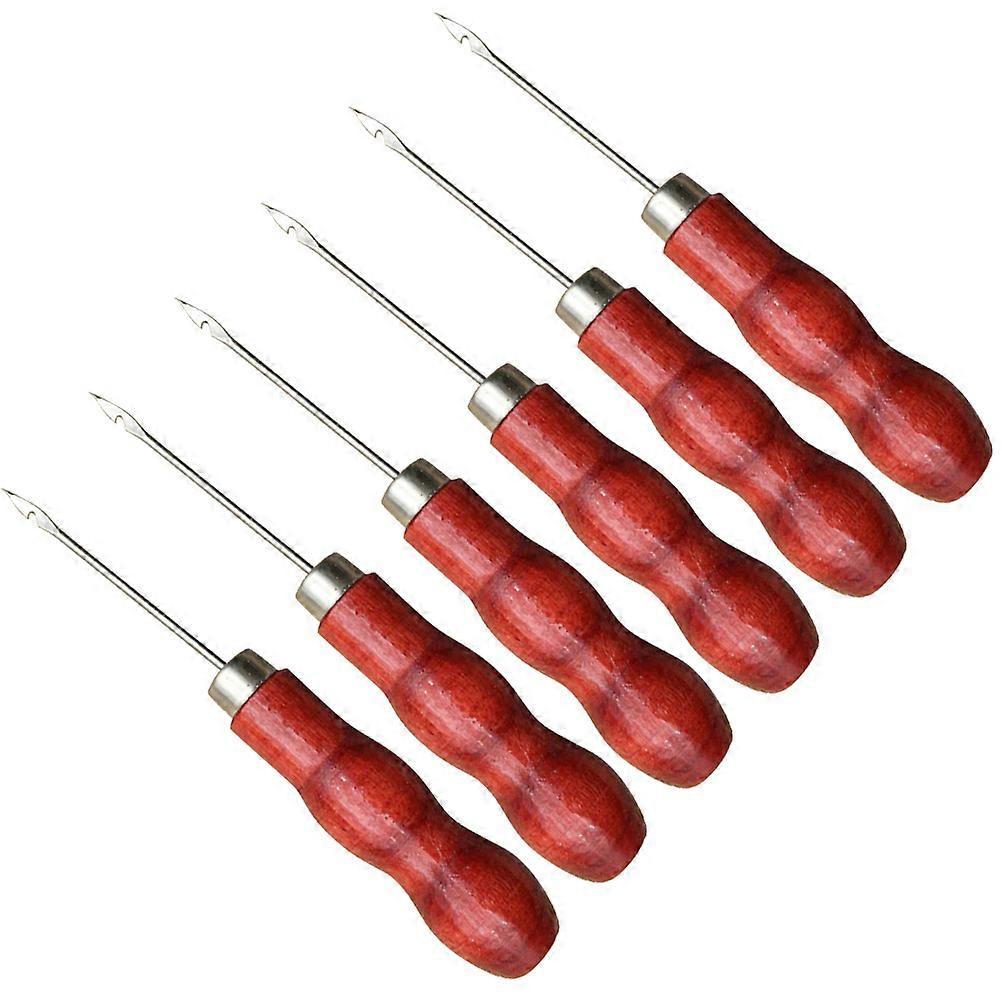 Brown Sewing Awl with Metal Tips for Carpets Canvas Upholstery and 20pcs Wooden Handle