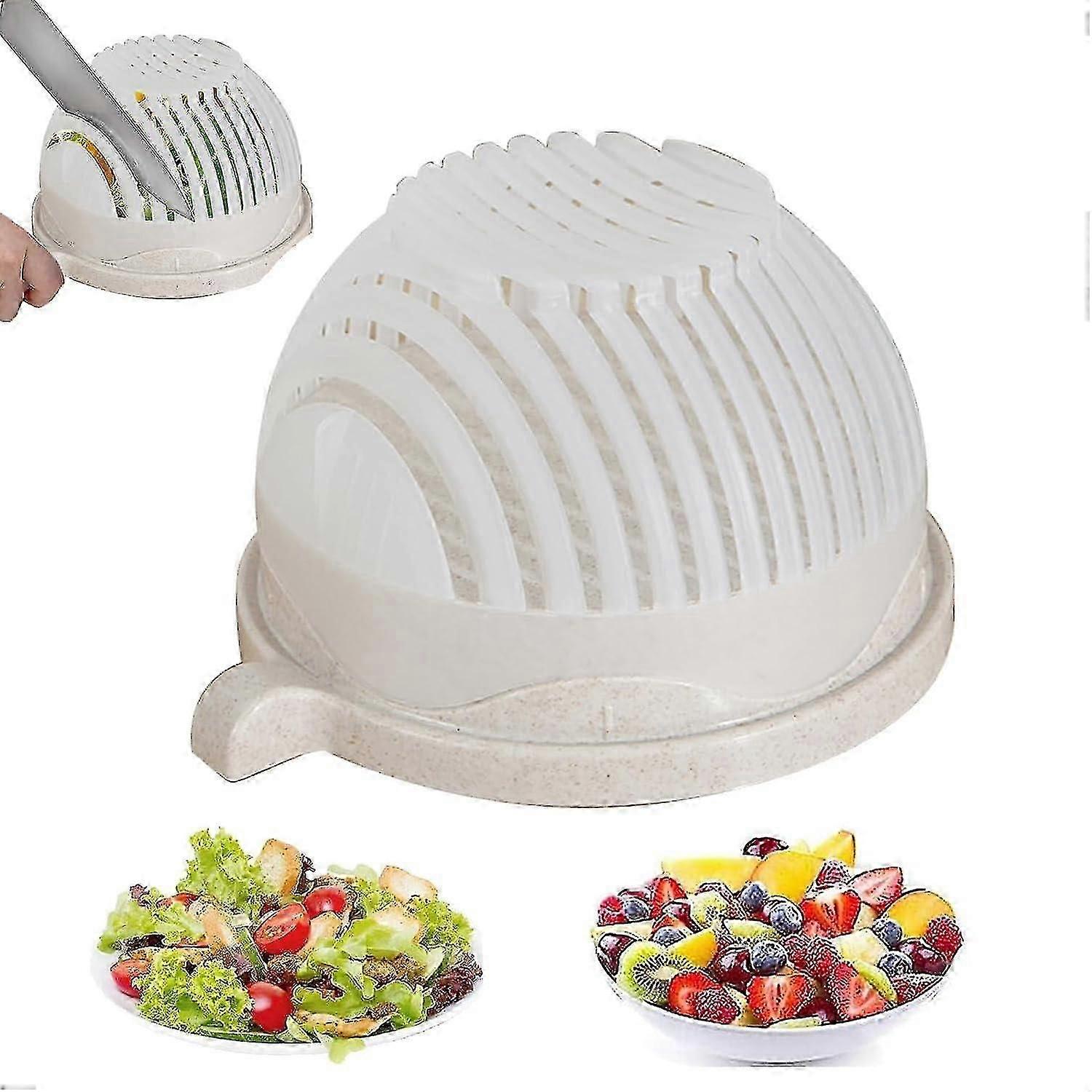 Fruit and Vegetable Cutter Bowl, Veggie Chopper, Salad Chopper Bowl, Slicing Salads and Fruits, Make Fresh Salad Easily