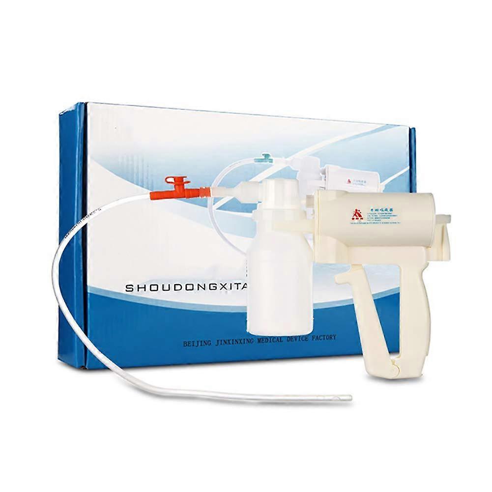 Handheld slime extraction pump with liquid storage bottle for the elderly