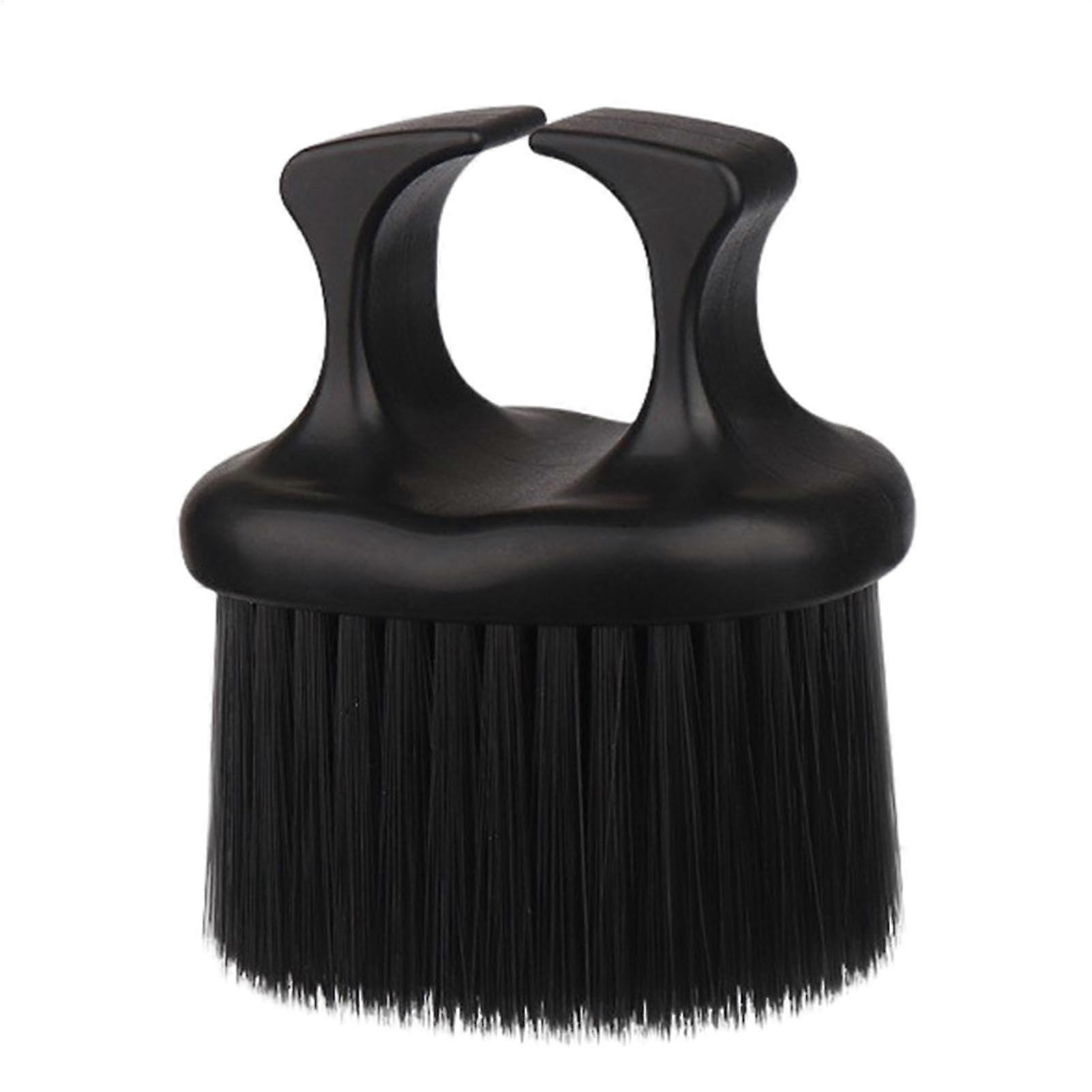 Hairdressing brush with soft bristles and ergonomic ring handle, mustache comb tool