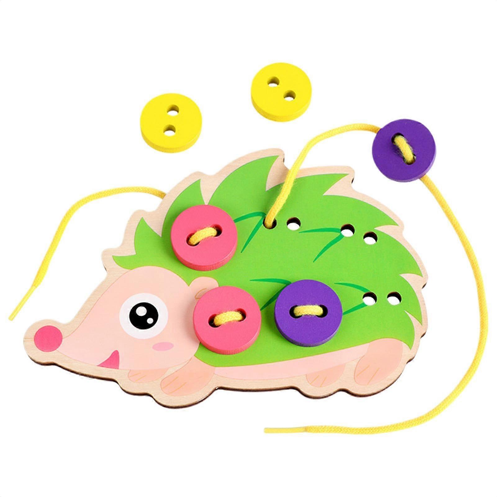 Shoe Tying Practice for Kids, Hedgehog Shaped Practice Board, Educational Rope Exercise Toy for Kindergarten Kids