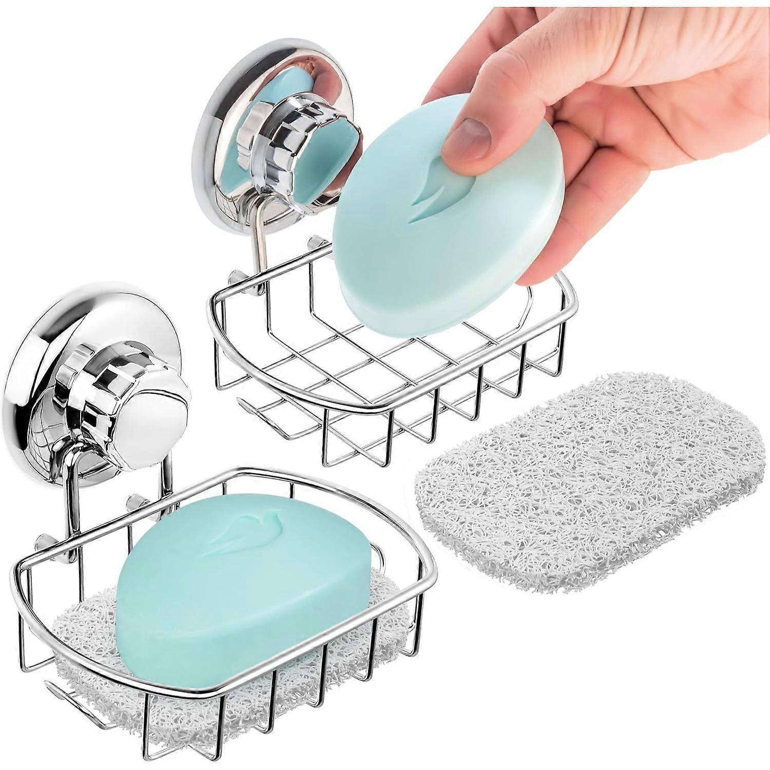 Suction - Mount Stainless Steel Soap Holder, Rust - Proof Shower Soap Dish for Bathroom, Easy - Install Wall - Mounted Soap Rack