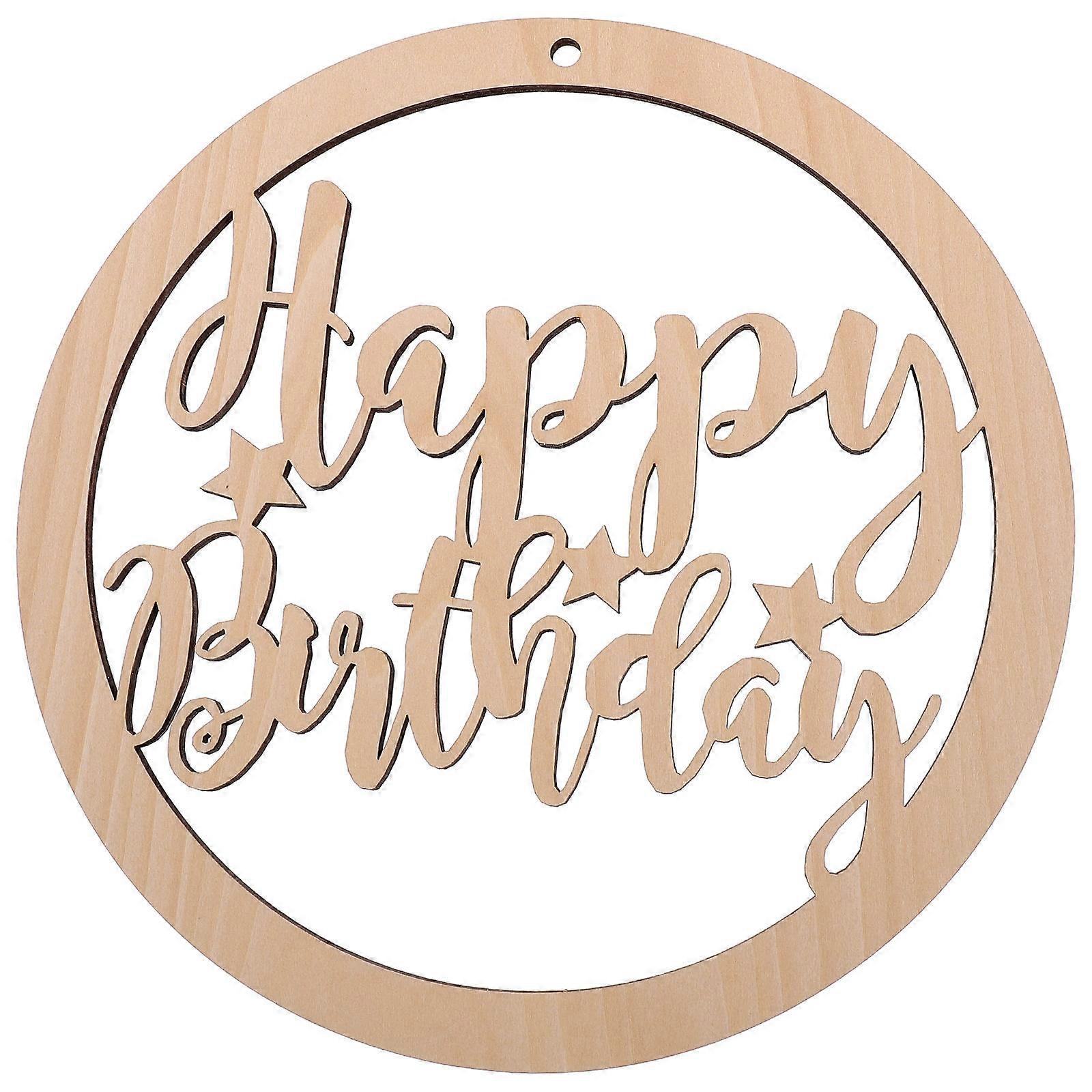 1PC Wooden Decorative Plate with English Letters in Khaki Color
