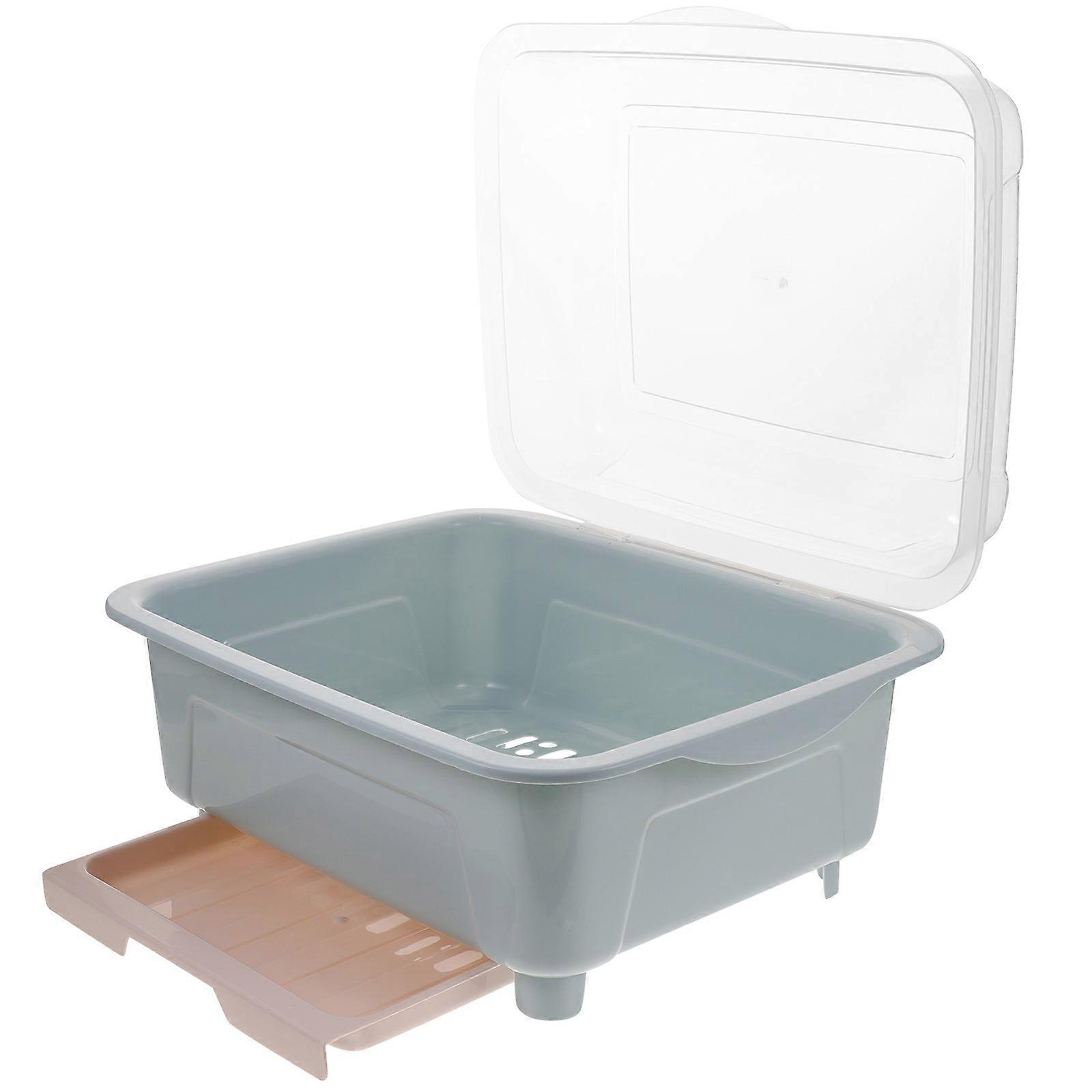 Dish Drying Rack Storage Dish Drainer Water Draining for Households 33X26X18CM PP Material 1Pack
