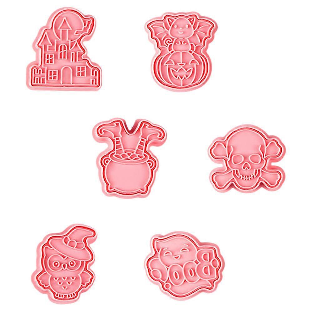 Candy Molds Halloween Cookie Shaper Pink Non Stick Safe Anti Rust Thicken 6Pcs
