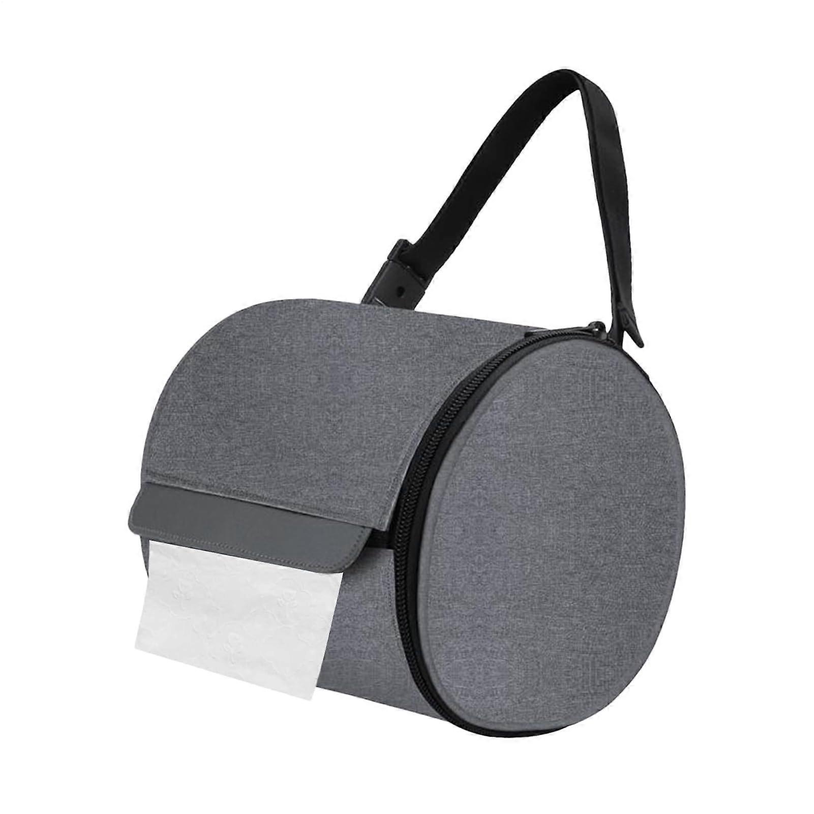 Toilet Paper Holder Portable Tissue Organizer With Strap Dustproof Dispenser For Backpack And RV Van Travel Gray