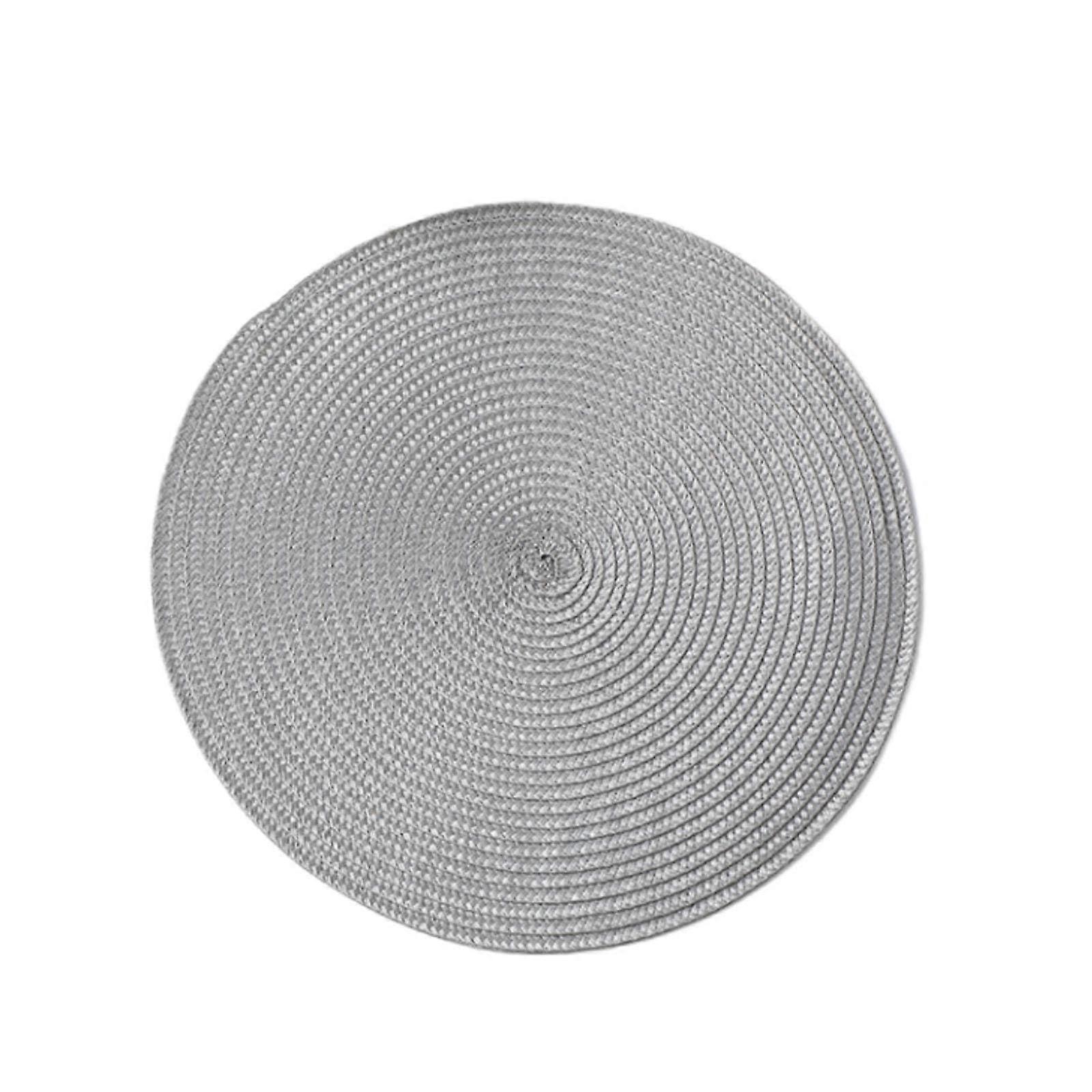 Round Woven Placemats, Set of 4, 13.4 Inch, Boho Table Decorations