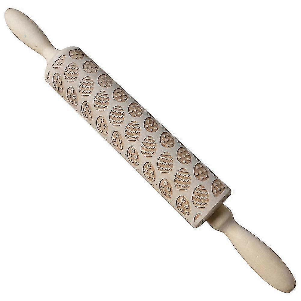 Cute Egg Carving Rolling Pin for Bread & Cookie Dough - Kitchen Baking Tool for Creative Patterns & Designs