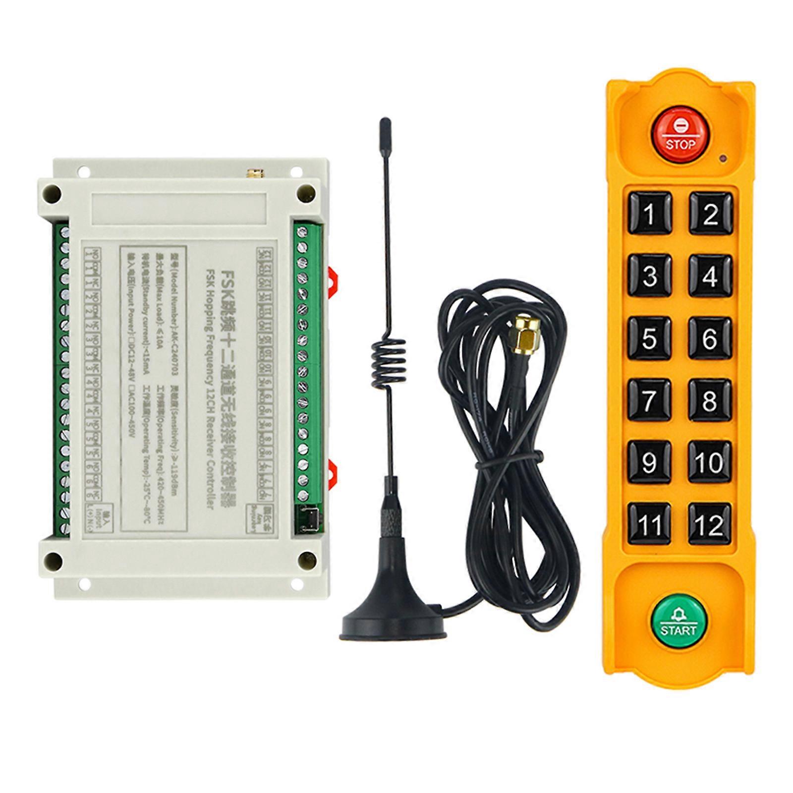 Crane Wireless Remote Control Industrial Channel Hoist Remote Controller H21-E1C with 1 Transmitter & 1 Receiver Multicolor