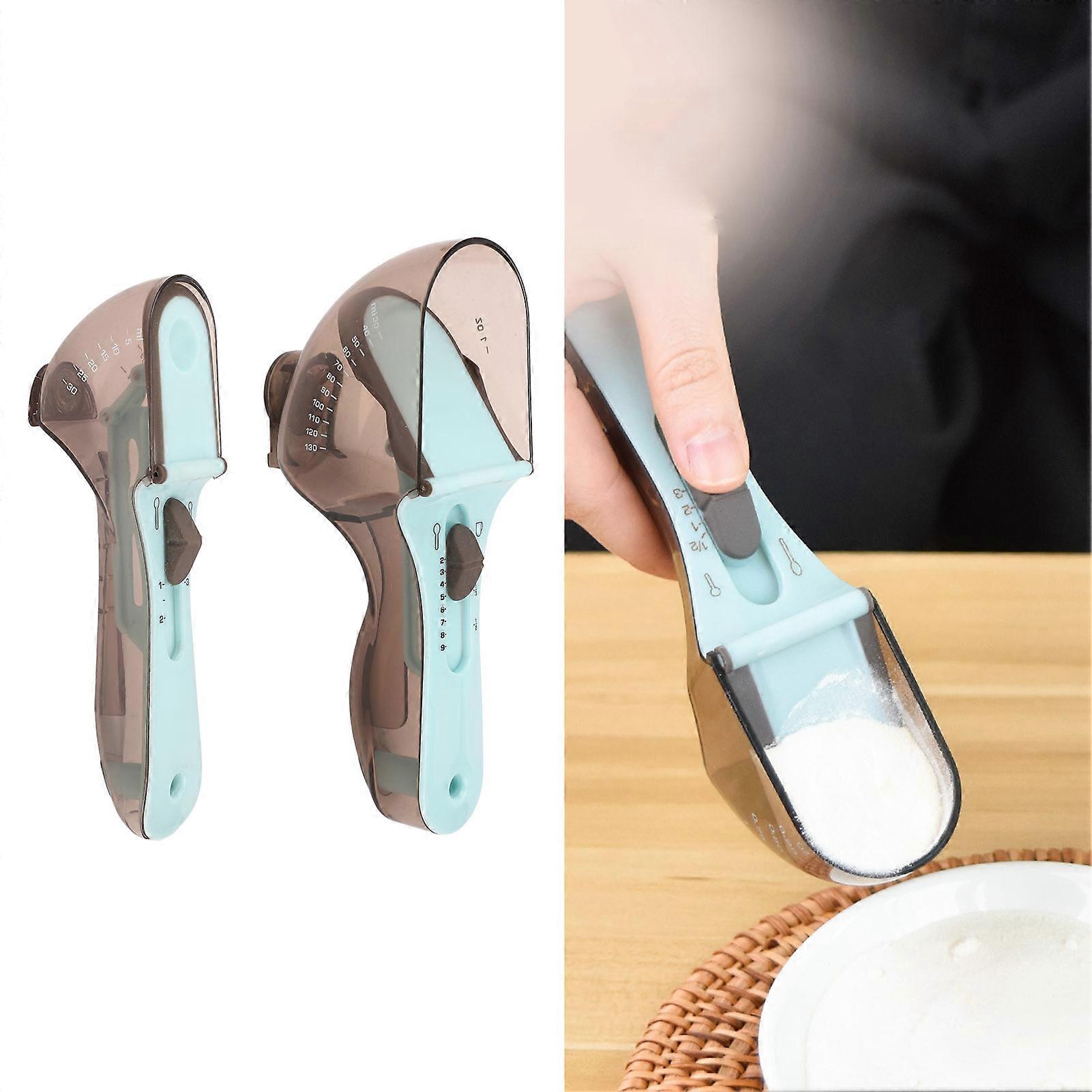2 Pcs Mask Measuring Spoon Adjustable Design Mask Powder Measuring Spoon with Scale for Mask Baking Kitchen Coffee 