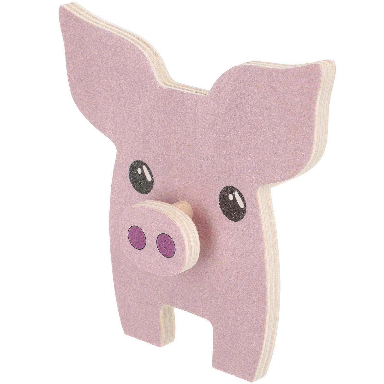 Pink Wooden Animal Shaped Eyeglasses Holder for Storage Desktop Decor Crafted with Durable Quality 6.5 Inches
