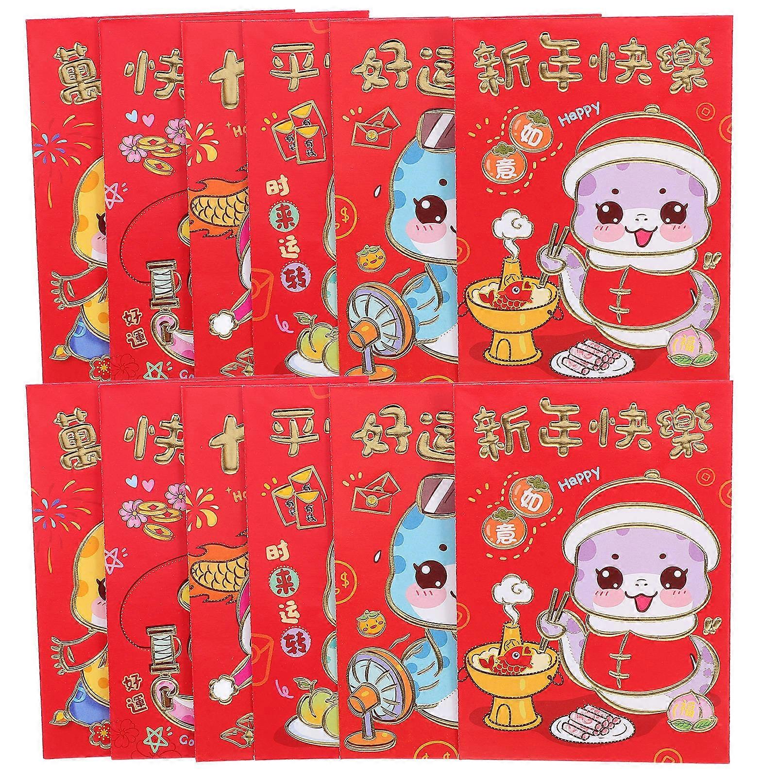 Spring Festival Red Packet Blessing Sharing Paper Red Envelopes For Family And Friends 11.50X8.10X0.10CM 36Pcs