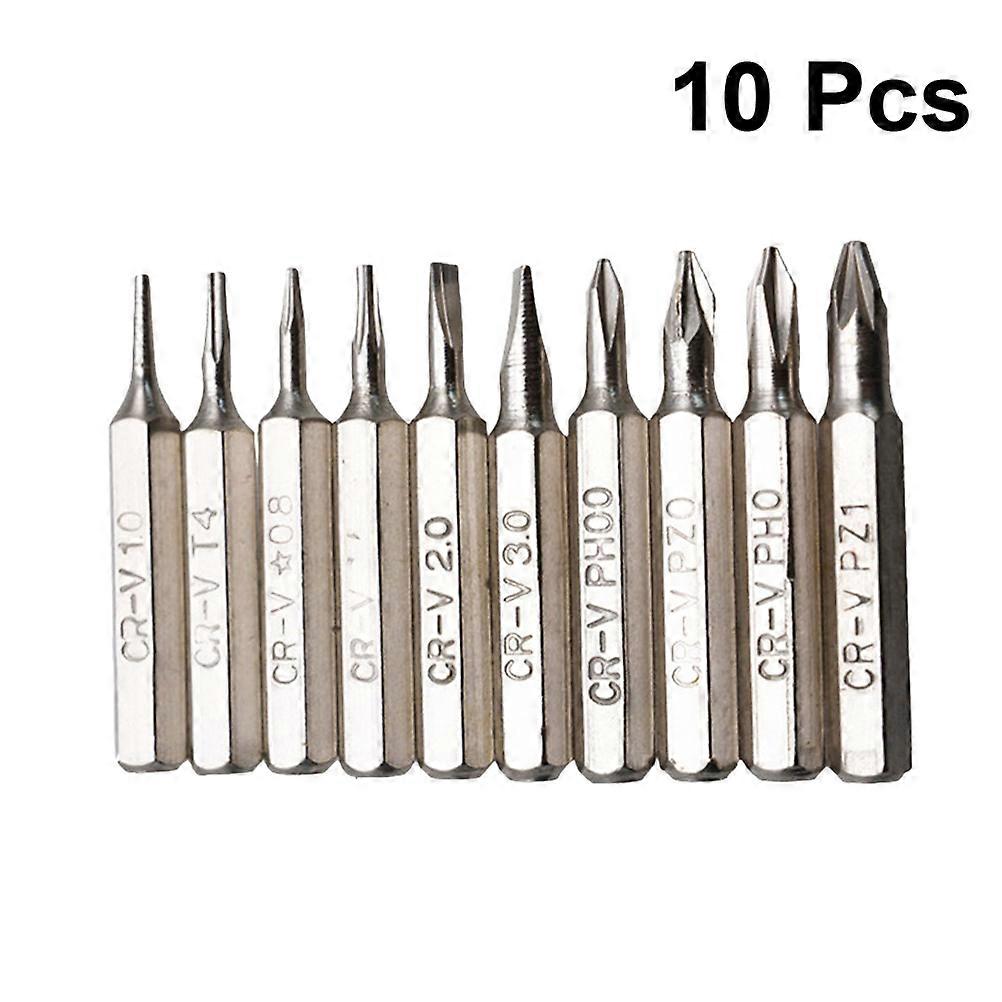 Practical CRV Material Bit Set for Screwdriver Use with 10 Precision Bits Including PH00 T5 2.0