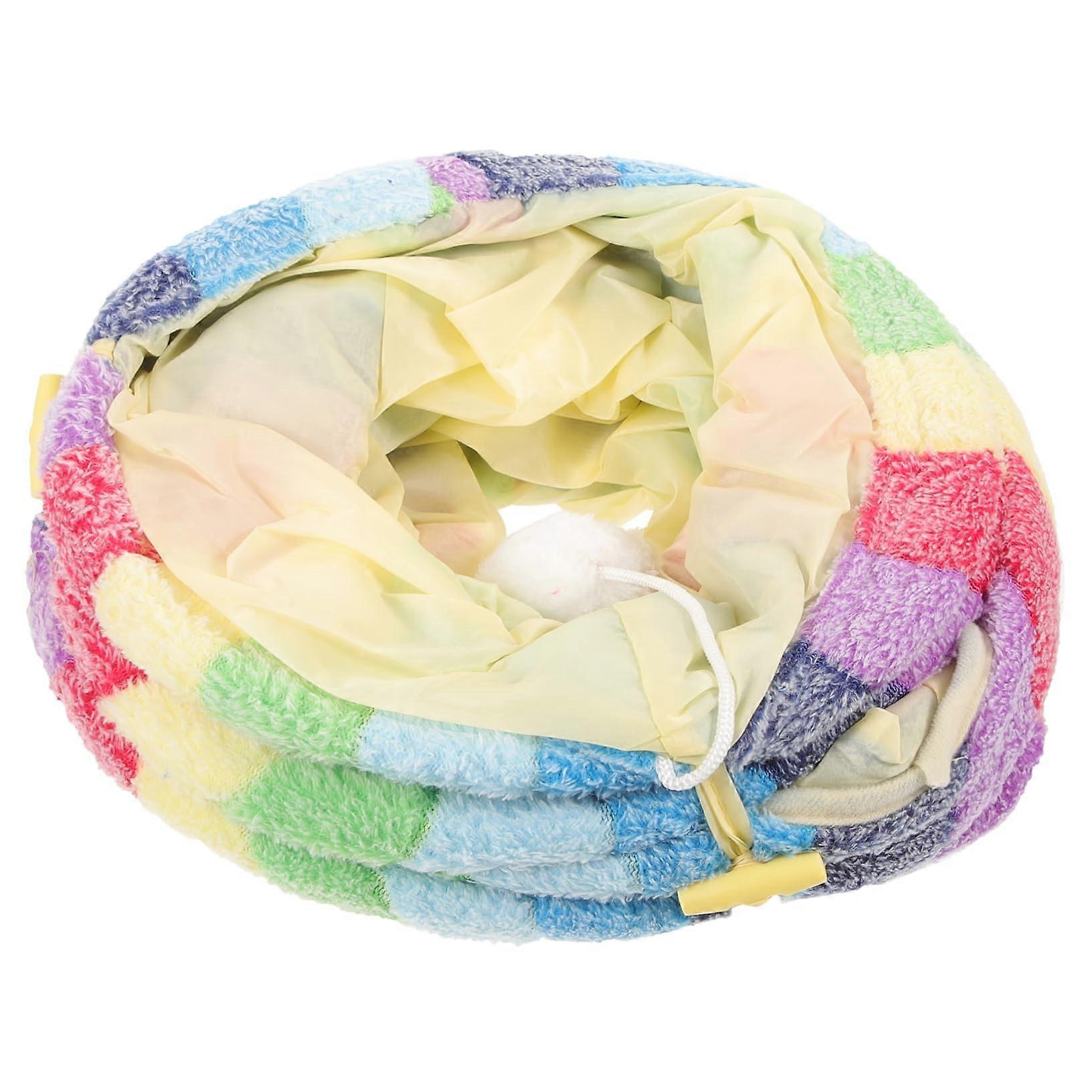 1 Piece Rainbow Cat Tunnel Interactive Cat Puzzle Toy Cat Play Tent Caterpillar Interactive Cat Toy Cat Play Tunnel Cat Tube Toy