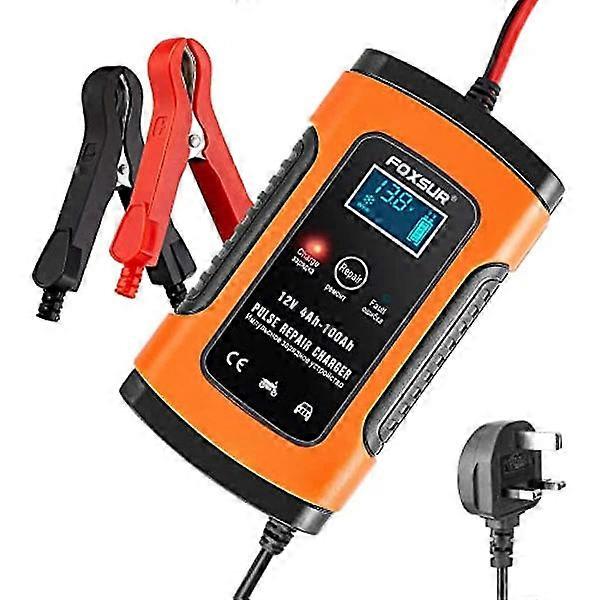 Inteligentní automatická nabíječka baterií Youyijia 12V 5A s LCD obrazovkou, vhodná pro opravy a údržbu automobilů, motocyklů, lodí, sekaček na trávu