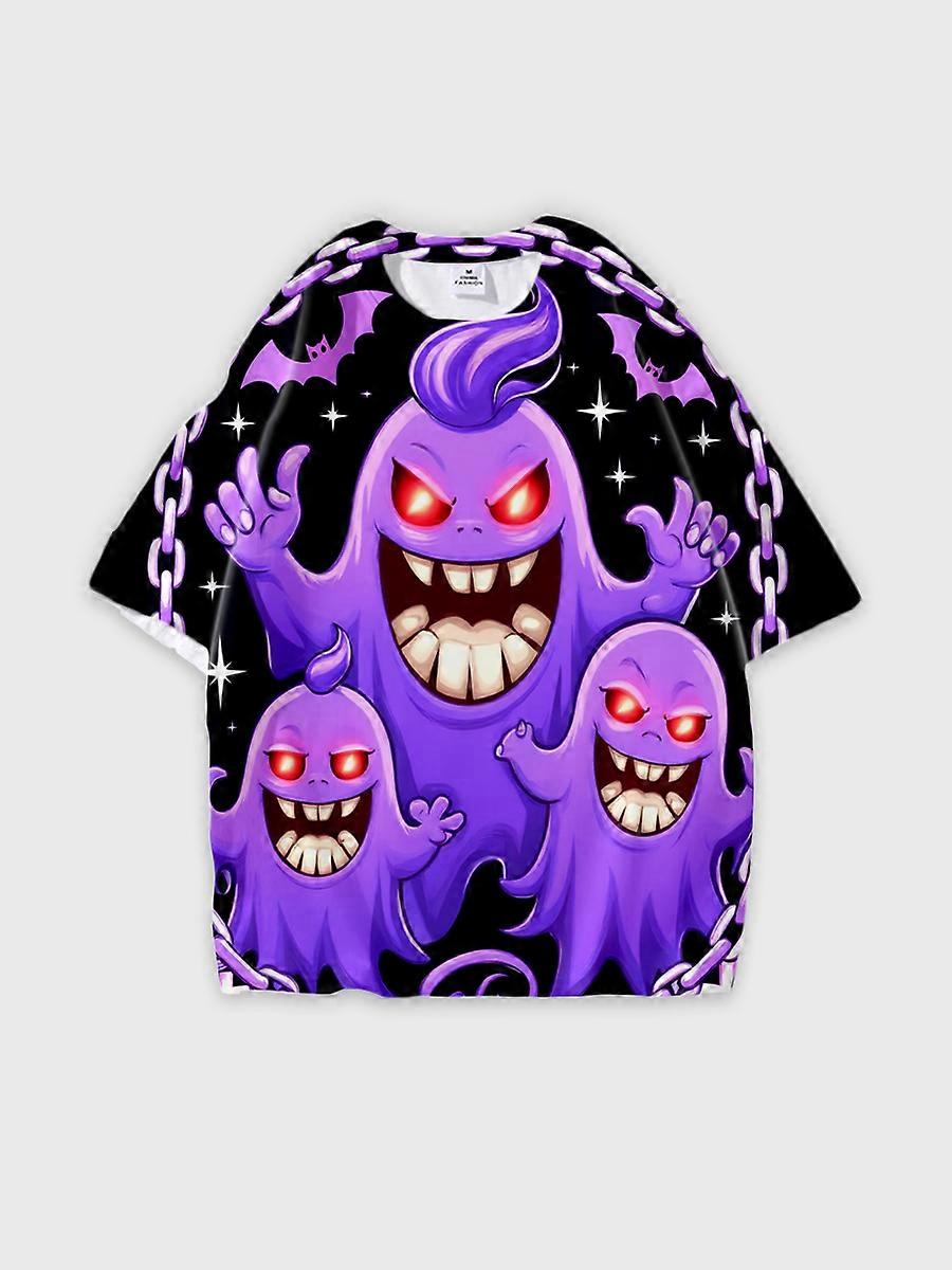 T-shirt round neck Pattern loose short sleeve N3132