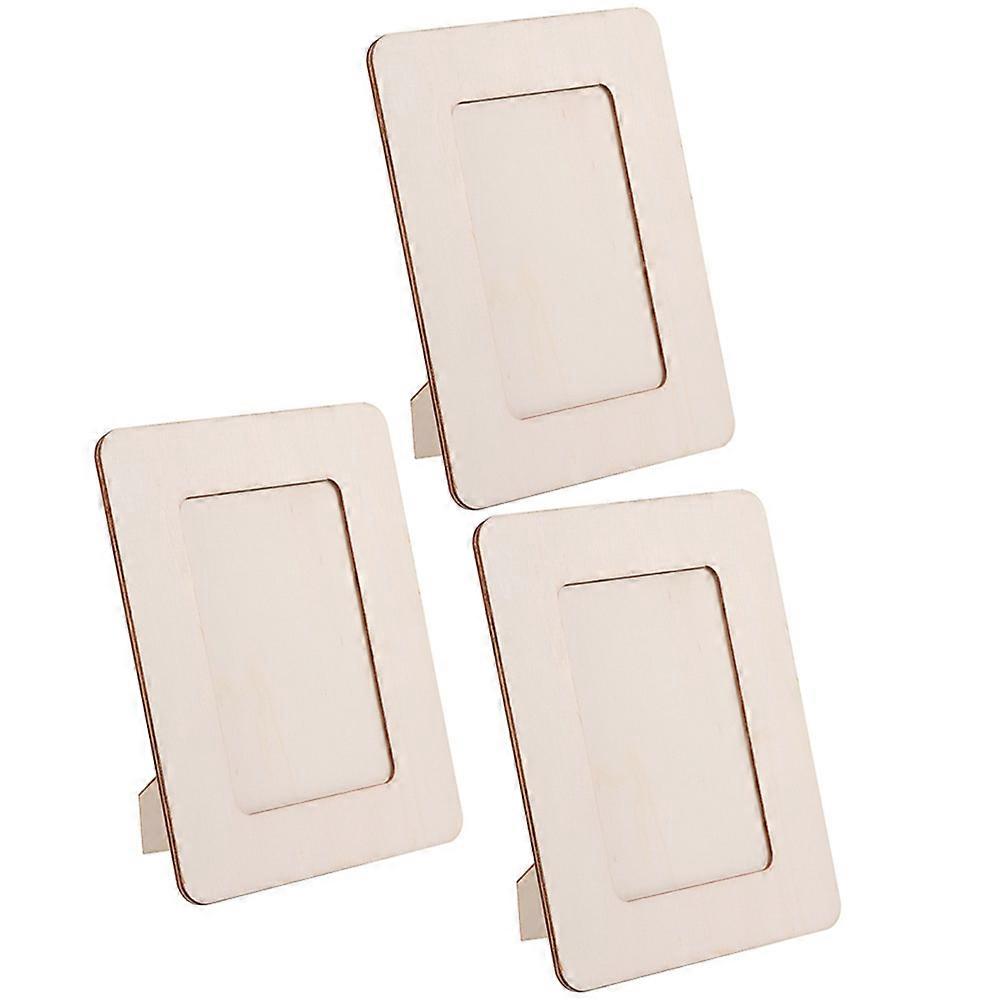 Kids Art Frames Wood Crafts Diy Design For Craft Projects Rectangular Shape Light Yellow 3Pcs