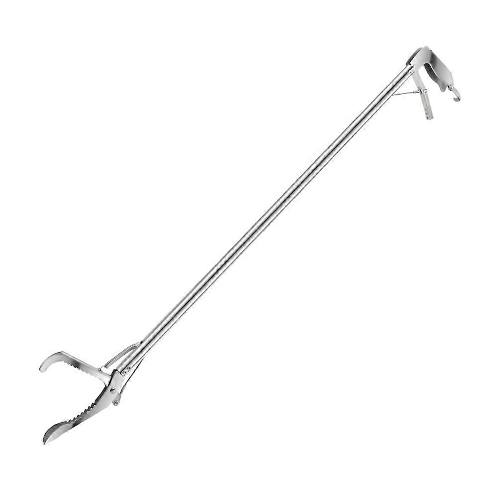 Snake Catching Clamp Tong For Animals And Snakes 1Pc Silver Long Handle Self-locking Design