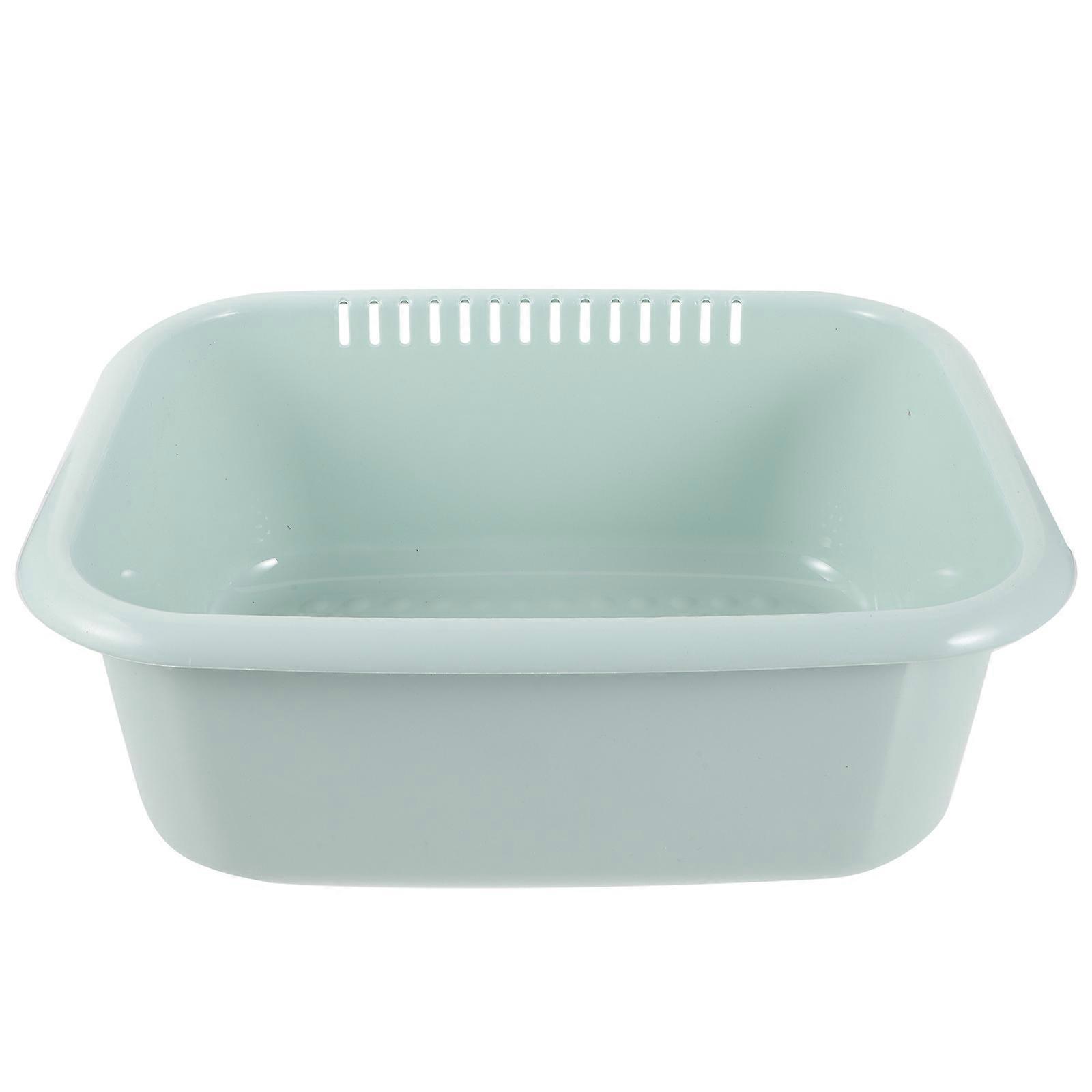 Green Plastic Wash Basin for Home Use Thickened and Stable Multipurpose Kitchen and Bathroom 10.5 Inches