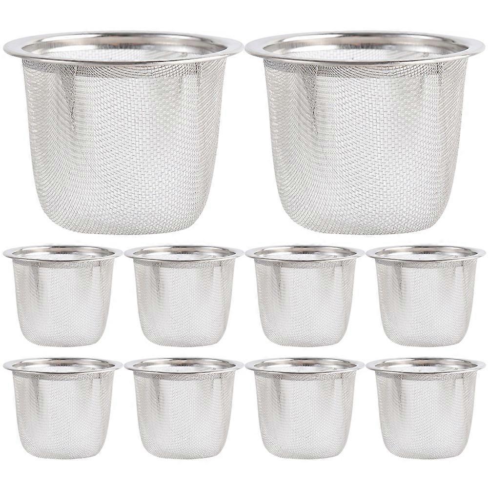 Stainless Steel Fine Mesh Tea Strainer for Home Use Silver High Temperature Resistance 10Pcs