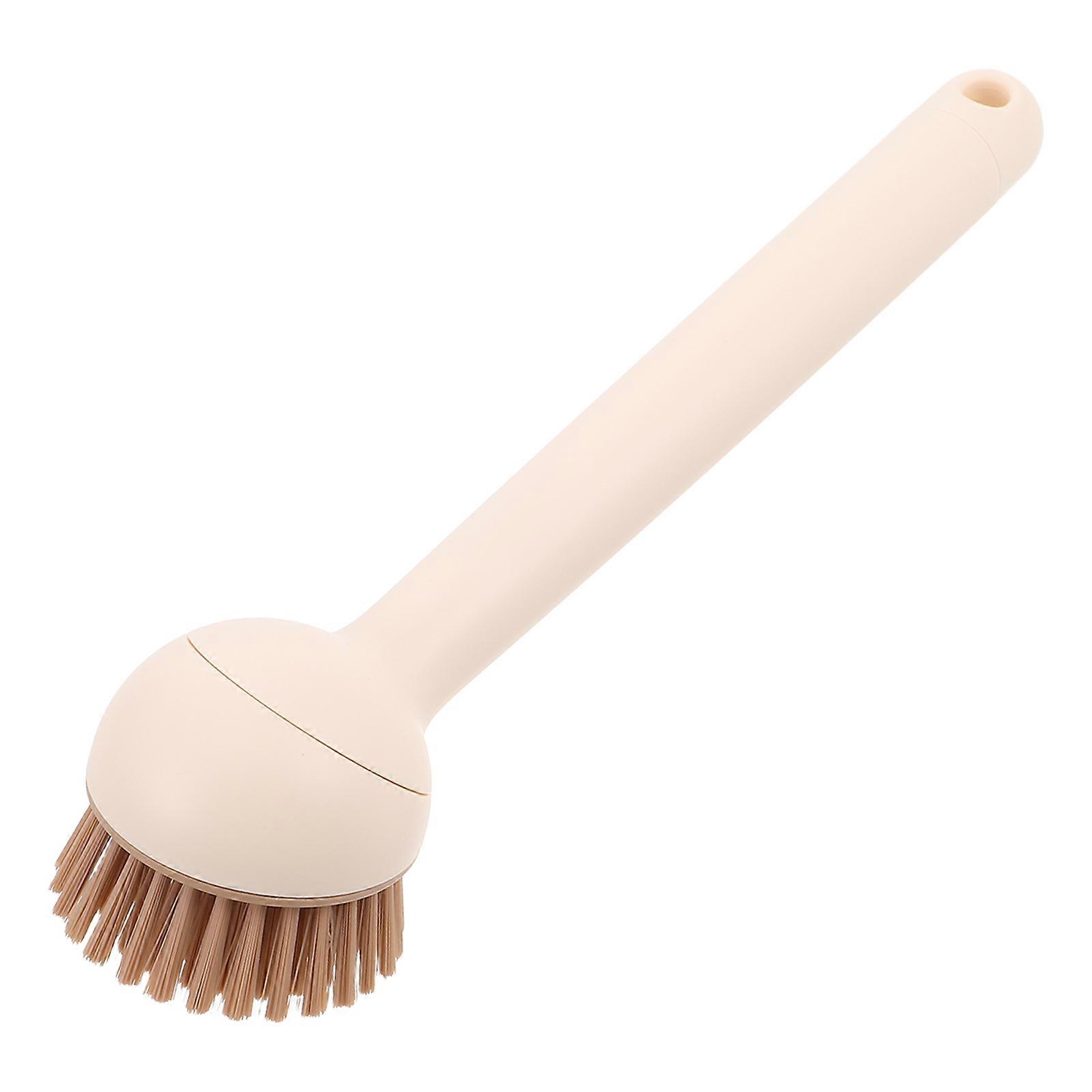 Handheld Dishwashing Brush Multifunctional Use For Pans And Dishes With Rotating Head Comfortable Grip 1Set