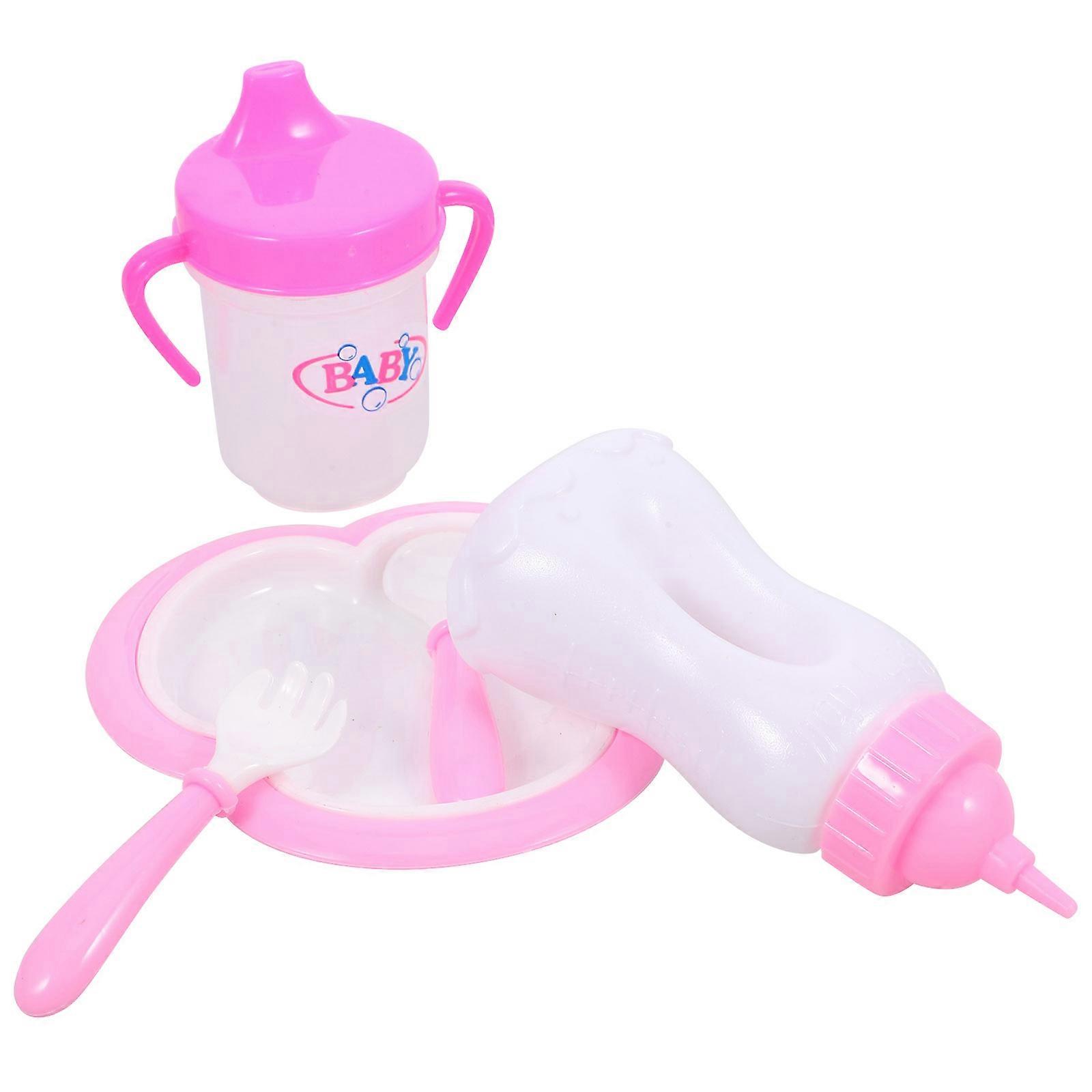 Doll Milk Bottle Playset for Pretend Play and Decorate Mini Houses Assorted Color Plastic 1 Set