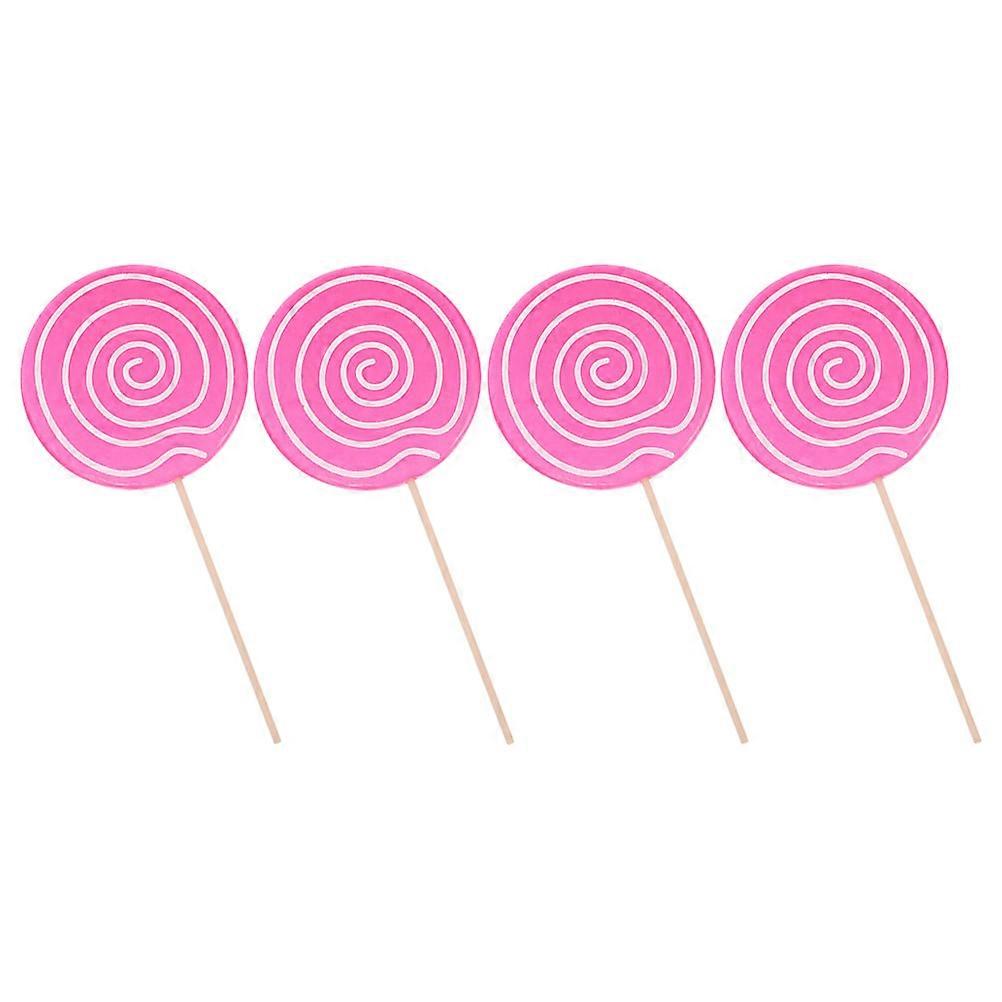 Pink Lollipop Prop Simulation Decoration for Decor 4Pcs Set