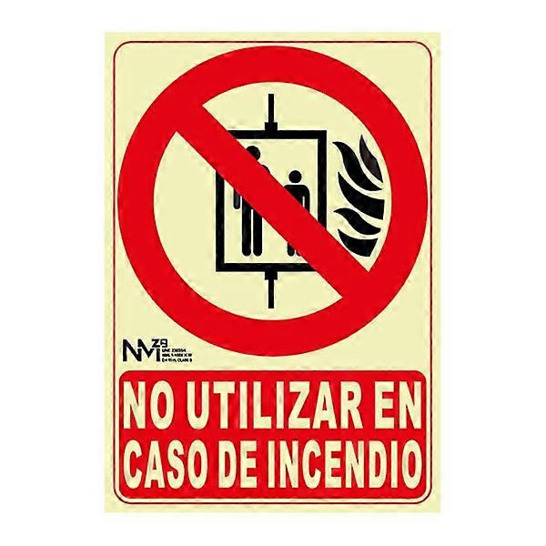 -SIGN NO EXIT IN CASE OF FIRE. 210X300MM Grey