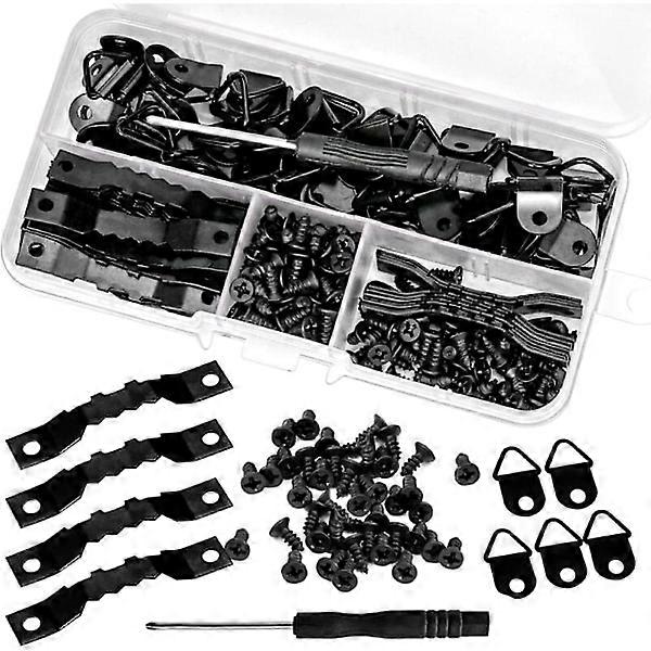 (Black-Or) 252 pcs Hooks Table Metal Table Frame Standing + Turkish Way Frame Mural Fixing Triangular Table Fasteners For Tuning Frames for Clock Cloc
