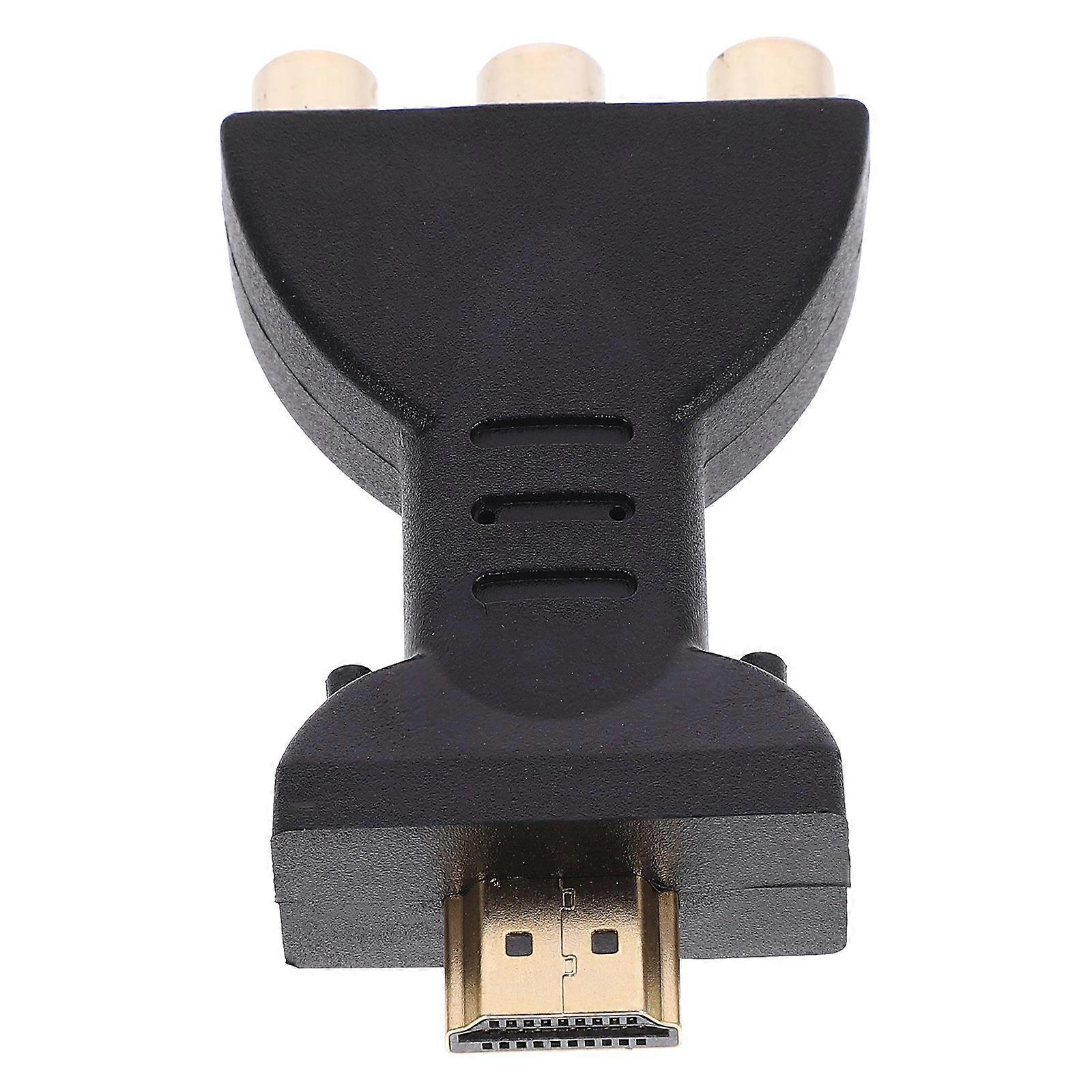 3 RGB RCA Video Audio Adapter Component Converter for 720P 1080iP 1080P DVD Projector Black