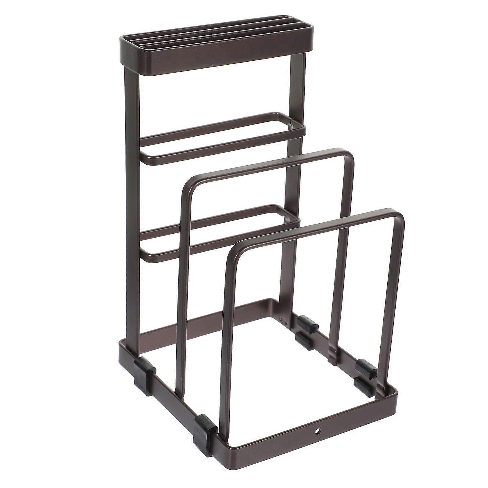 Cutting Board Rack 1Pcs Coffee for Kitchen Use with Space-Saving Storage